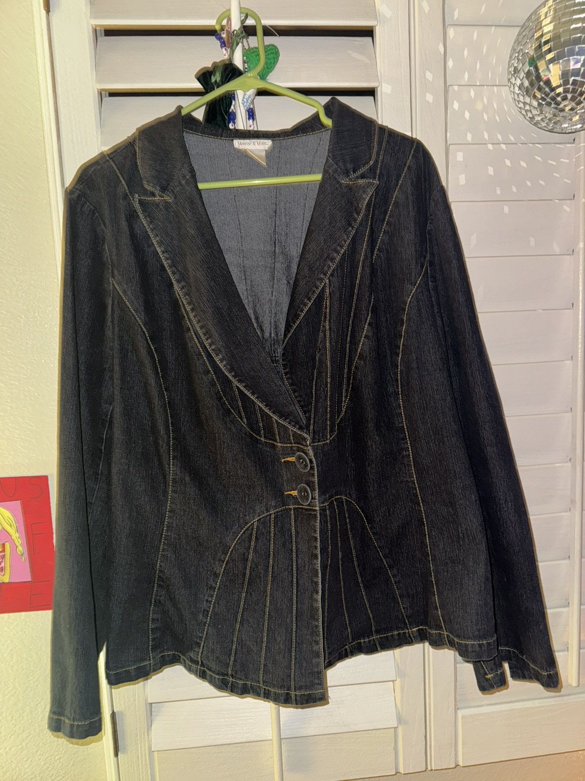 Other Monroe and Main Denim Pleated Jacket 22W Size L / US 10 / IT 46 - 1 Thumbnail