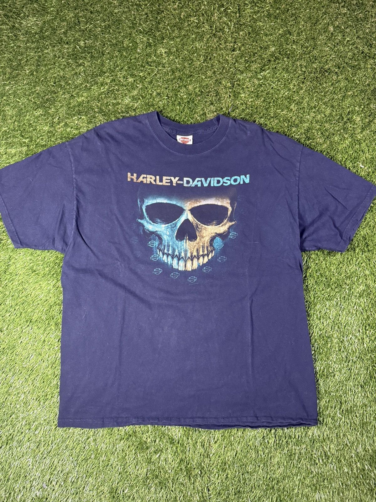 Harley Davidson Vintage Y2k Harley Davidson Skull Biker Texas Graphic Tee Size US XXL / EU 58 / 5 - 1 Thumbnail