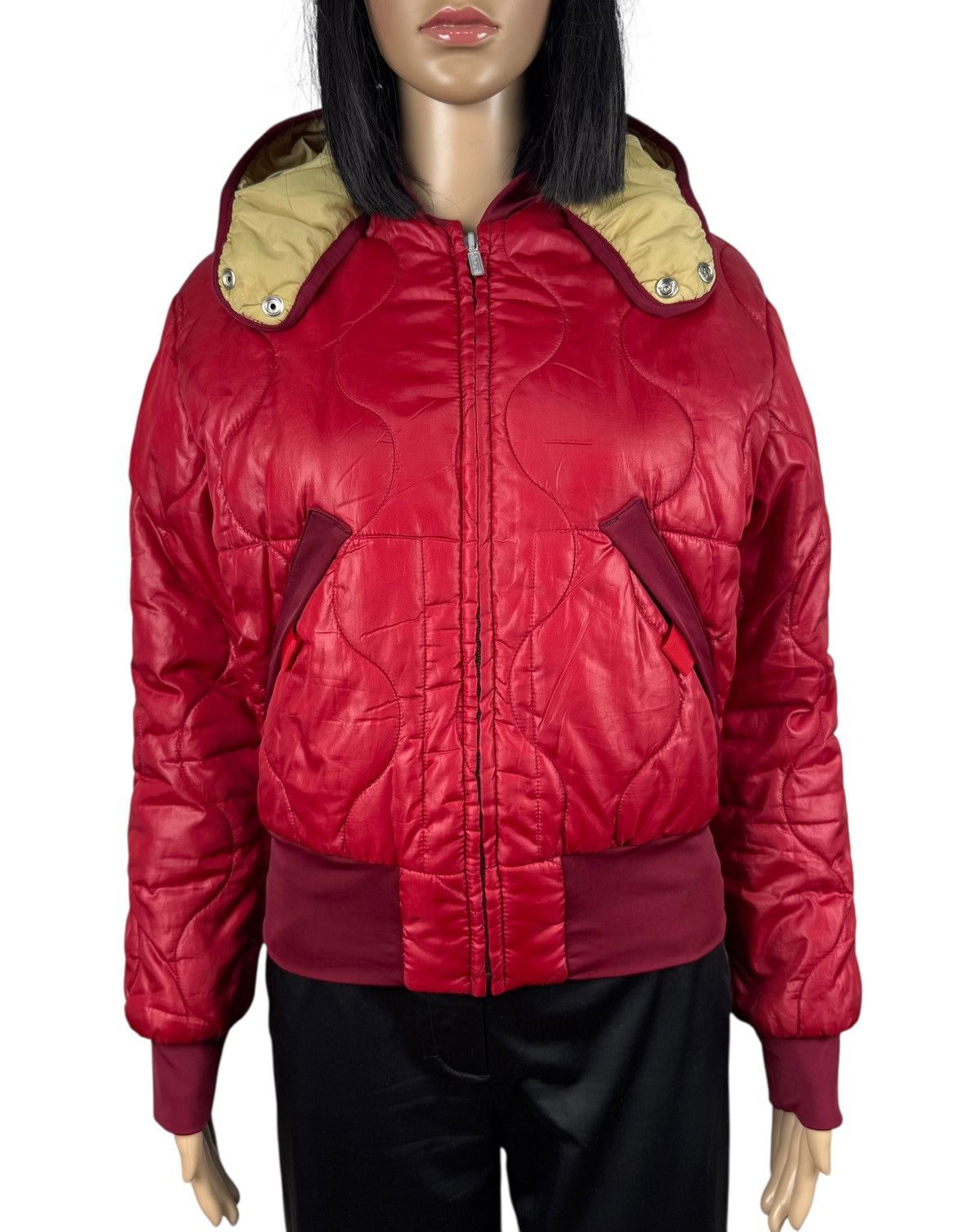 Diesel Diesel 00s Vintage Quilted Zip Jacket Army Hooded size S Size S / US 4 / IT 40 - 2 Thumbnail