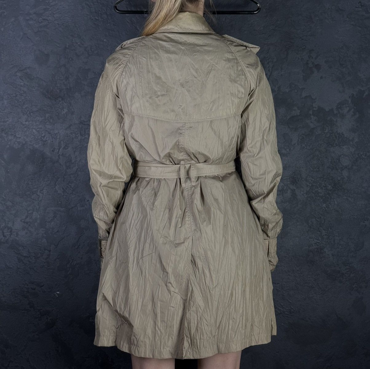 Burberry BURBERRY Beige Nylon Belted Women’s Double Trench Coat Size M / US 6-8 / IT 42-44 - 3 Thumbnail