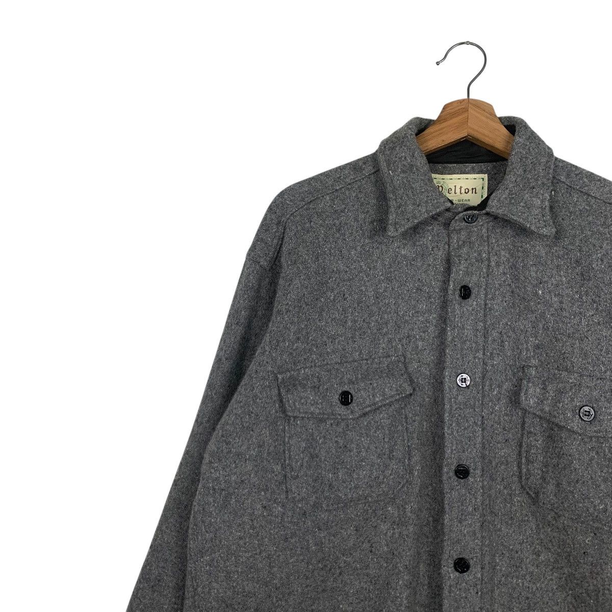 Flannel MELTON Made in Usa Outerwear Wool Gray Flannel #1813-C20 Size US L / EU 52-54 / 3 - 6 Thumbnail
