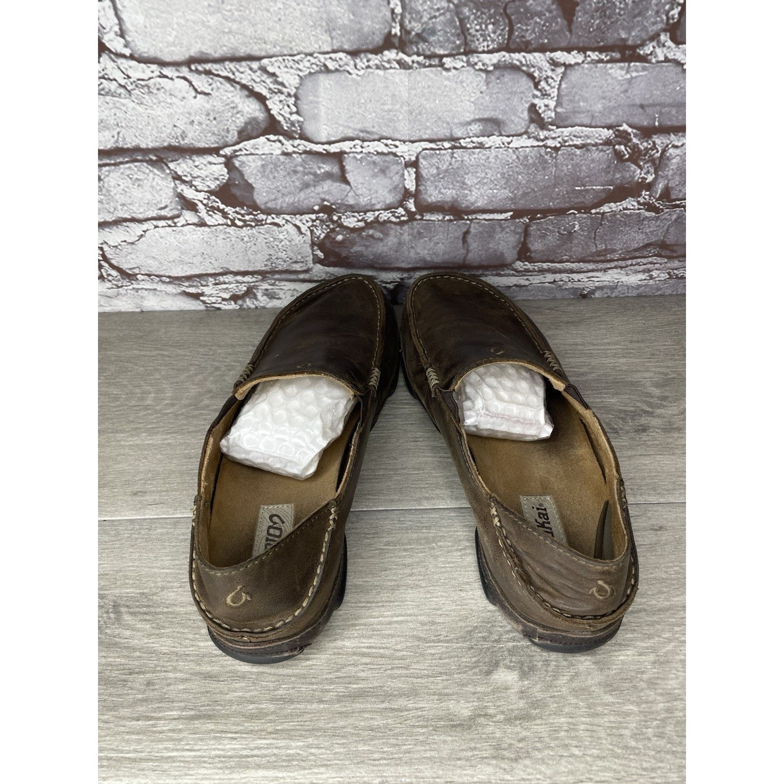 Olukai OluKai Moloa Brown Leather Slip On Beach Loafers Casual Shoe Size US 8 / EU 41 - 6 Thumbnail