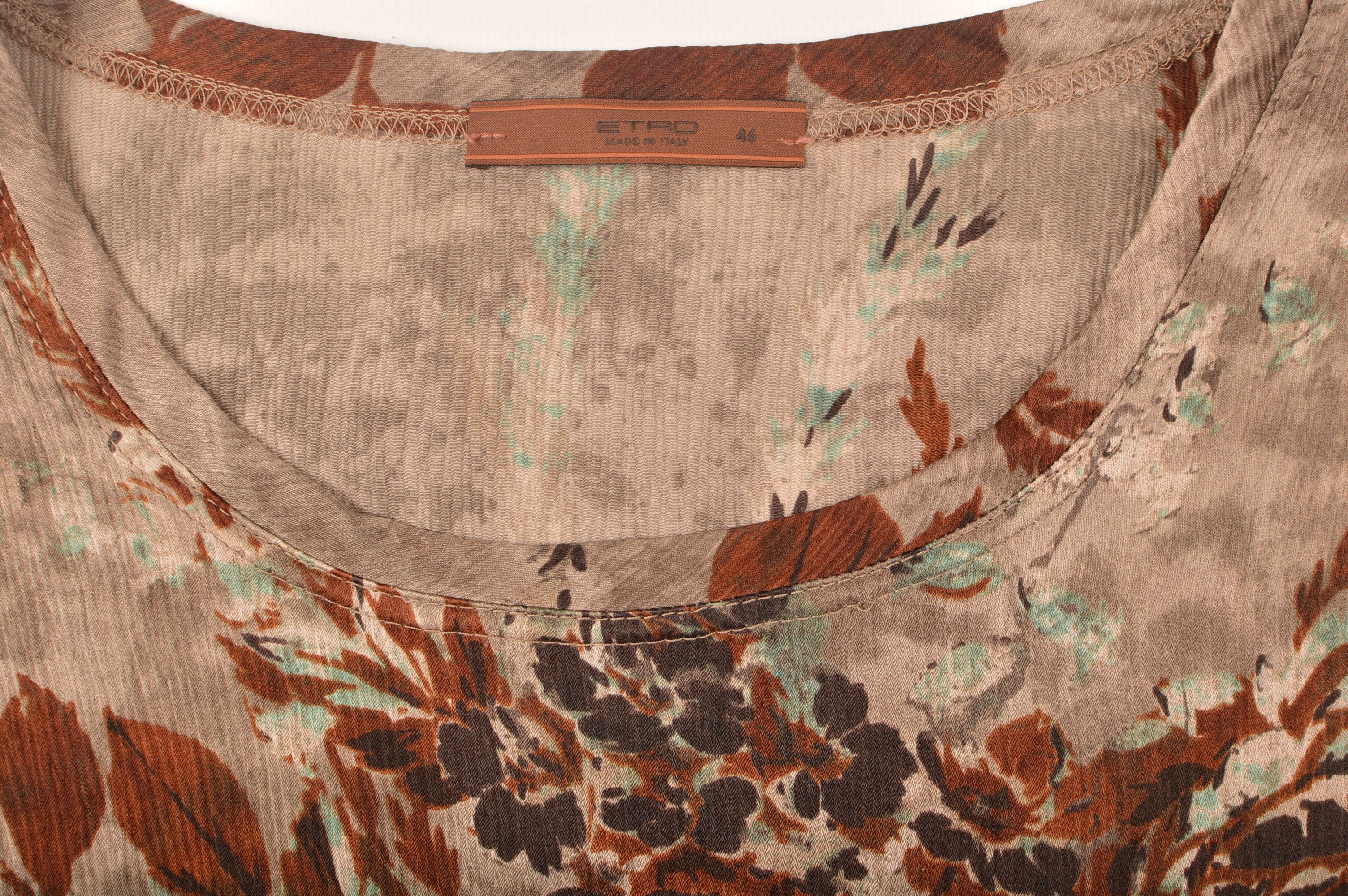 Etro Etro Floral Print Silk Short Sleeve T-Shirt Size L / US 10 / IT 46 - 3 Thumbnail