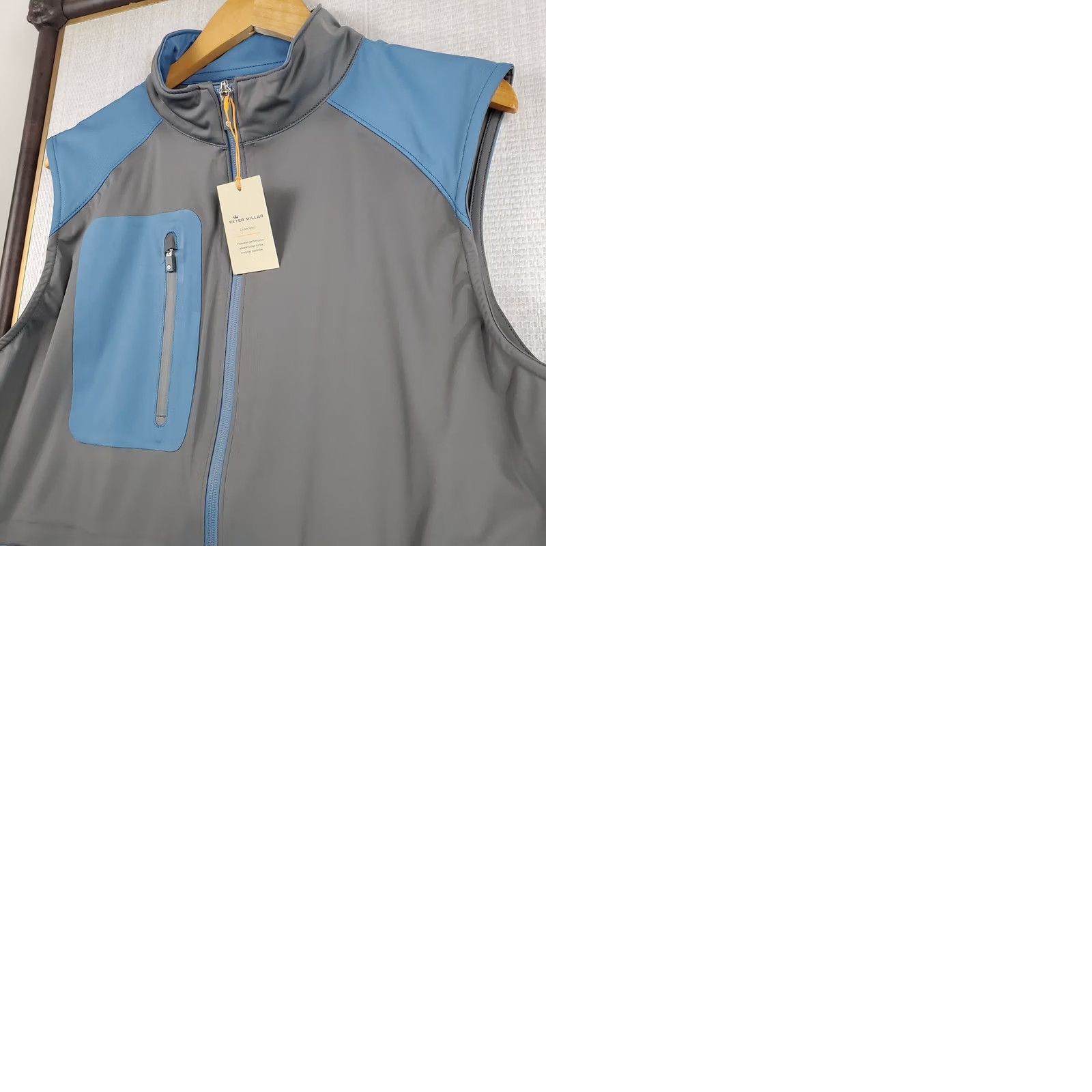 Peter Millar PETER MILLAR Full Zip Vest Mens Size Large Gray/Blue Windproof Golf NWT 65 Size US L / EU 52-54 / 3 - 9 Thumbnail