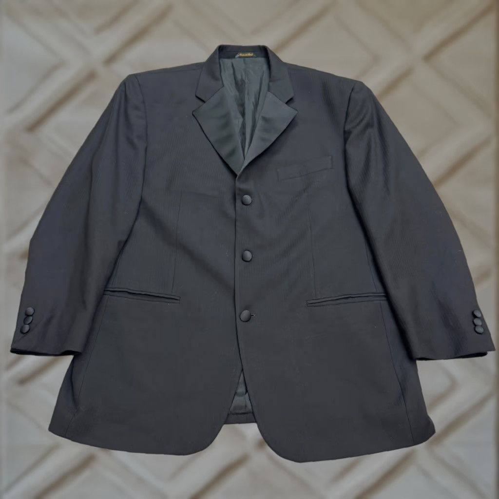 Vintage VINTAGE Guabello Blazer Jacket Mens 44R Black Wool Three-Button Notch Lapel Single-Breasted 3-Button 46 Chest Italy Classic Designer Size 44R - 1 Thumbnail