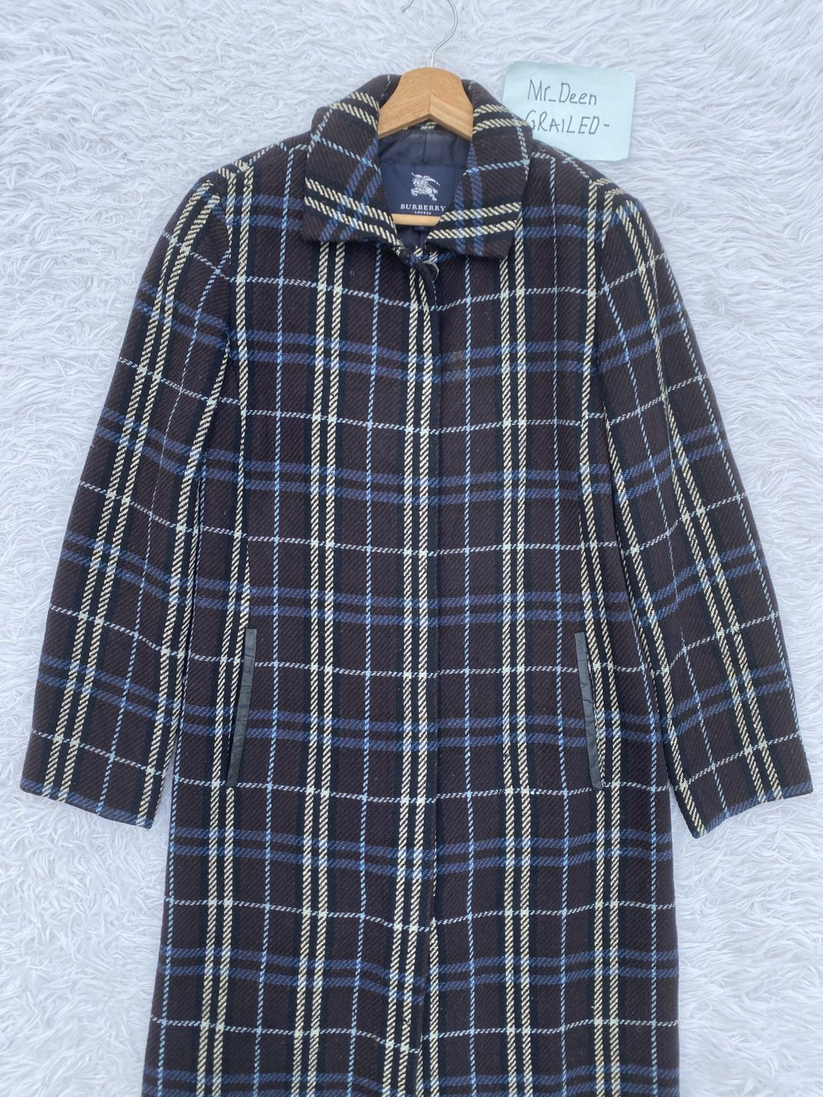 Burberry Rare Vintage Burberry Wool Checkered Long Coat/ Jacket Size 34R - 5 Thumbnail