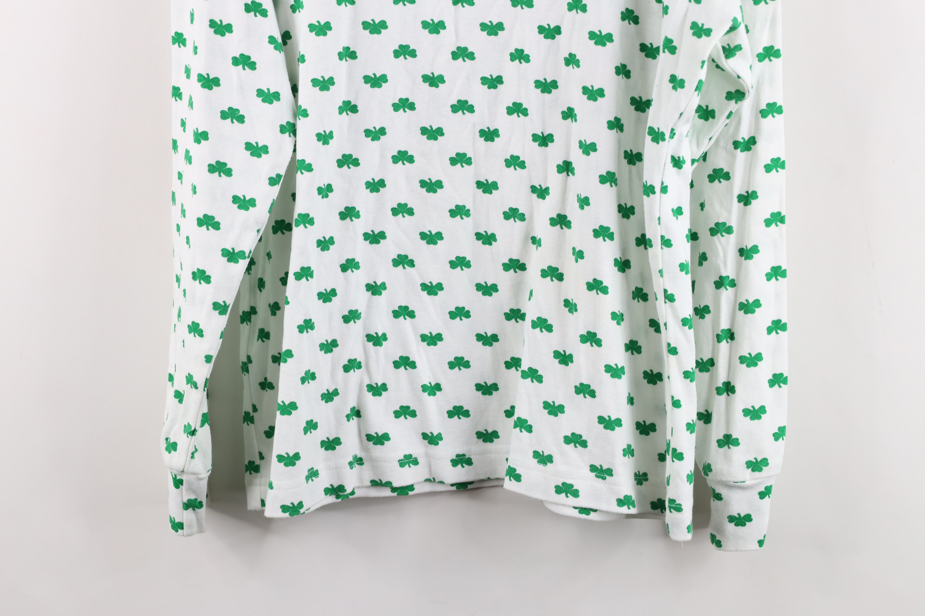 Vintage Vintage 90s Patricks Day Clover Mock Neck T-Shirt USA Size M / US 6-8 / IT 42-44 - 9 Thumbnail