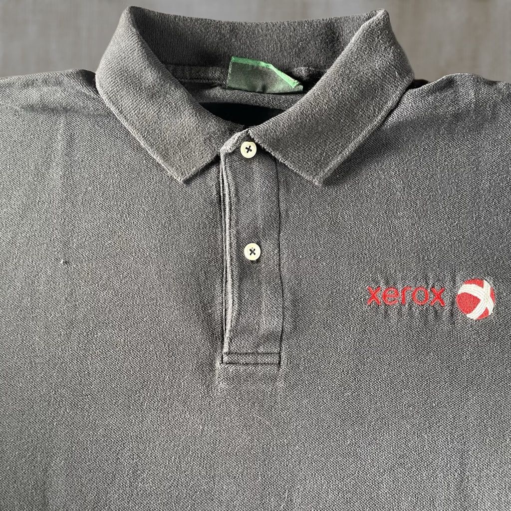 Vintage Xerox Polo Mens Large Embroidered Black Size US L / EU 52-54 / 3 - 1 Thumbnail