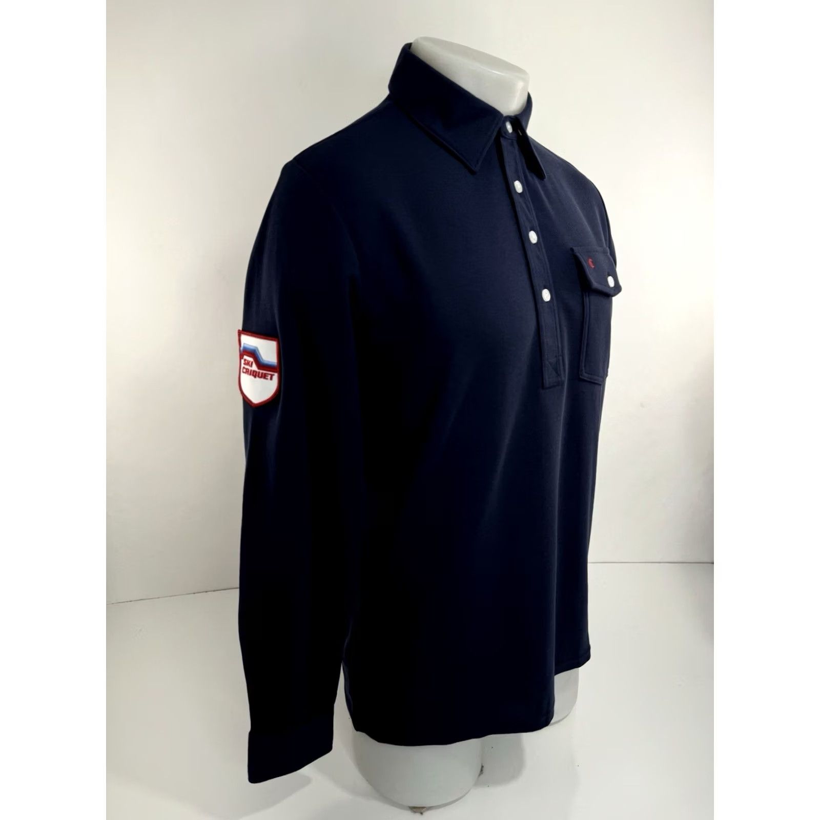 Logo 7 CRIQUET Pullover Knit Embroidered Logo Ski Patch S Shirt - Blue, Long Sleeve, Rugby, Polo, Men’s Size US S / EU 44-46 / 1 - 2 Thumbnail