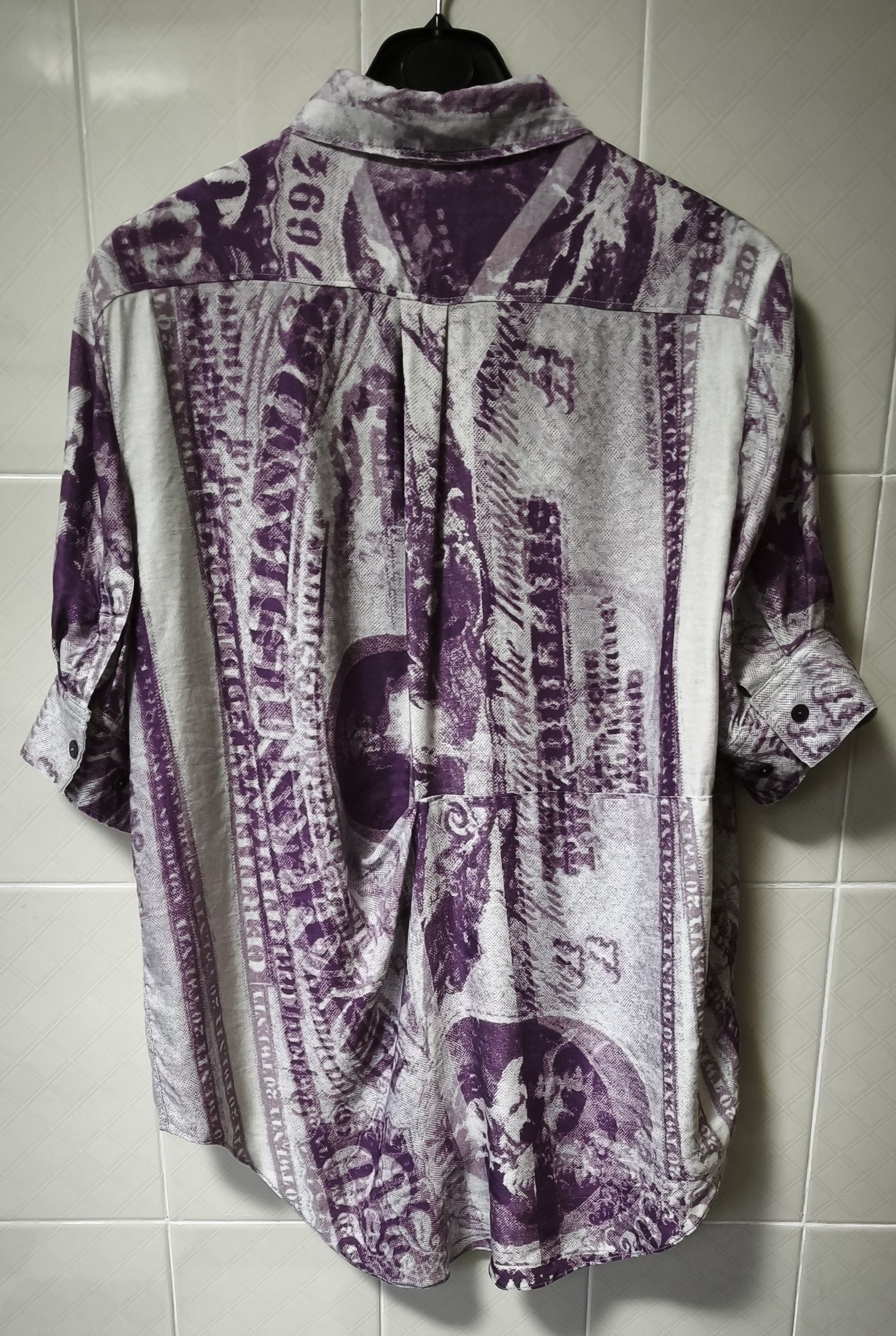 Acne Studios Oversized shirt - dollar bill-inspired print Size M / US 6-8 / IT 42-44 - 3 Thumbnail