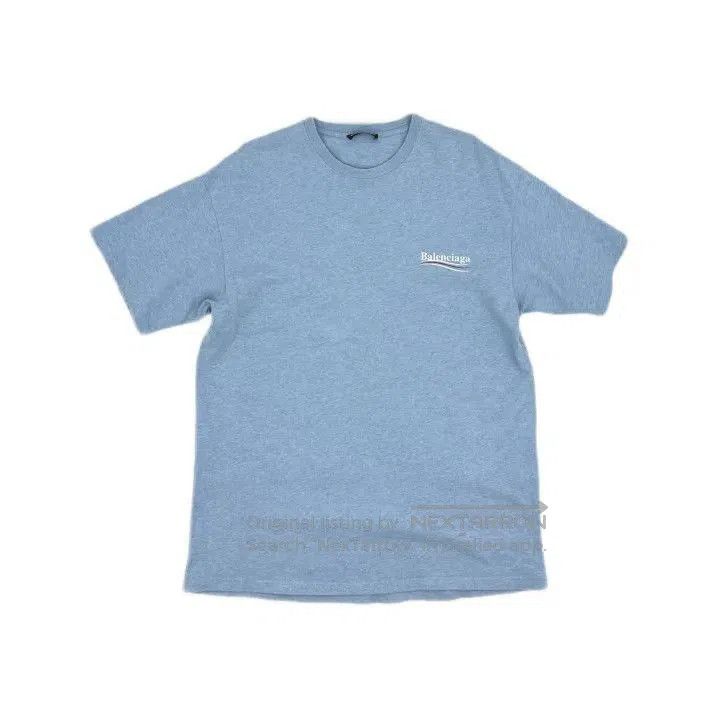 Balenciaga Balenciaga Blue Logo Print Short Sleeve T. Size US S / EU 44-46 / 1 - 2 Thumbnail