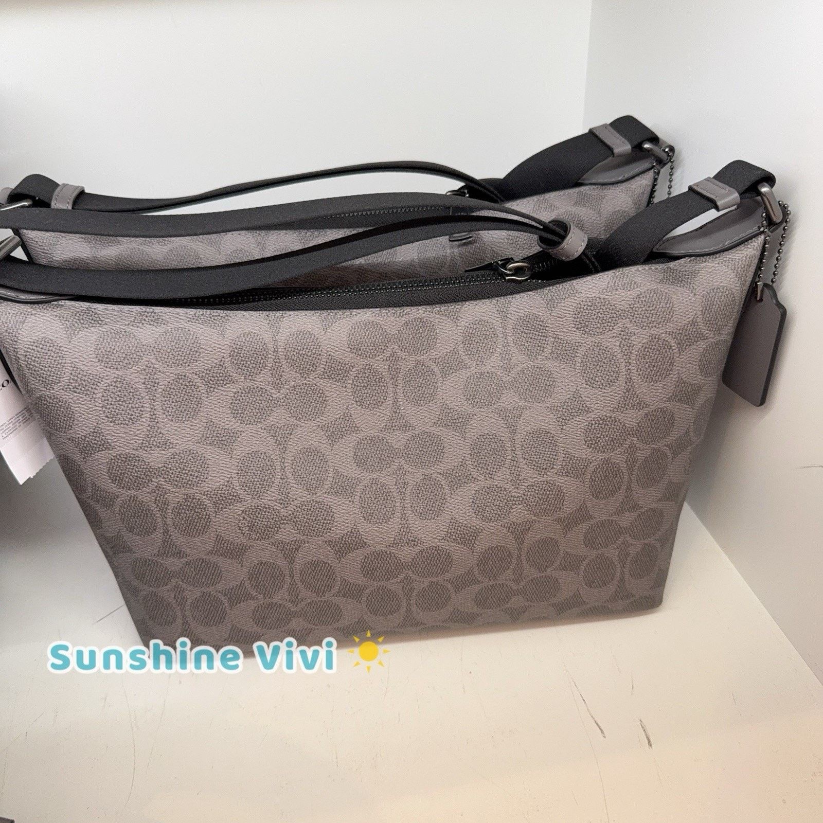 Coach NWT COACH Finn Crossbody Bag Signature CCG21 GREY/CHARCOAL Size ONE SIZE - 1 Thumbnail