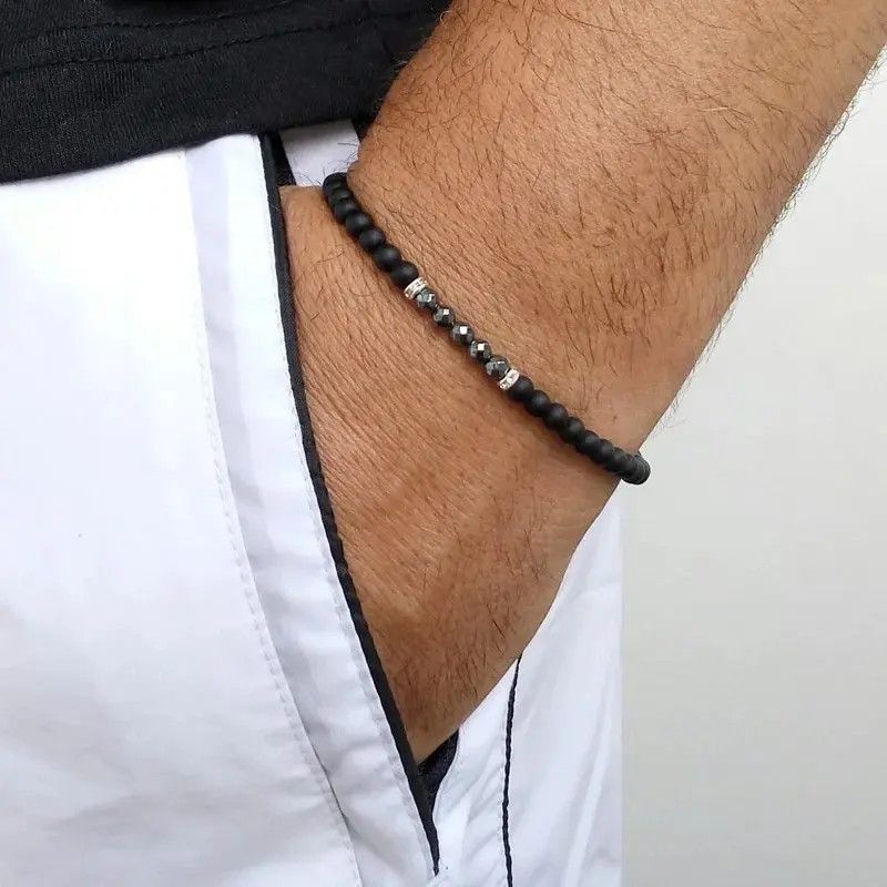 Jewelry Black + Dark Gray Mini Beads Bracelet Size ONE SIZE - 1 Thumbnail