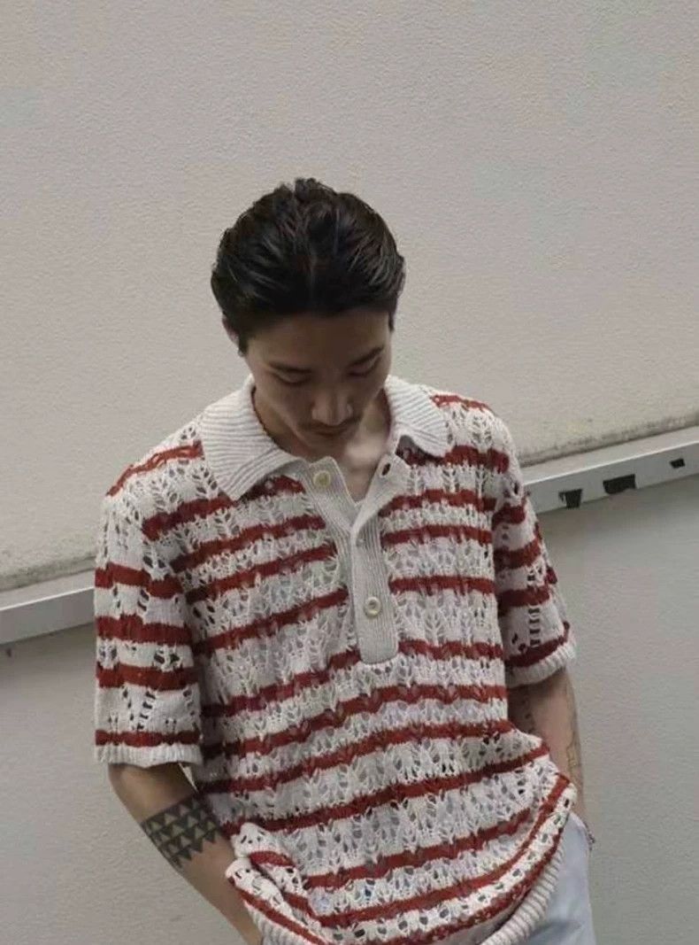 Our Legacy our legacy size 48 Hollow-out red and white woven shirt T-s Size US M / EU 48-50 / 2 - 3 Thumbnail