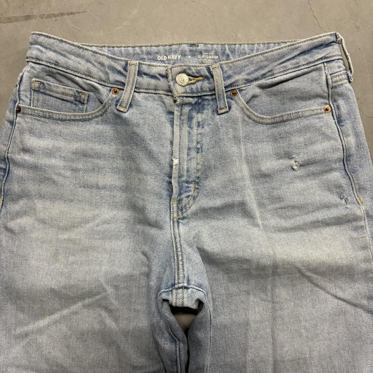 Old Navy Crazy Vintage Y2K/2000s Baggy Old Navy Ripped Loose Skater Light Blue Wash Denim Jeans! Size US 32 / EU 48 - 4 Thumbnail
