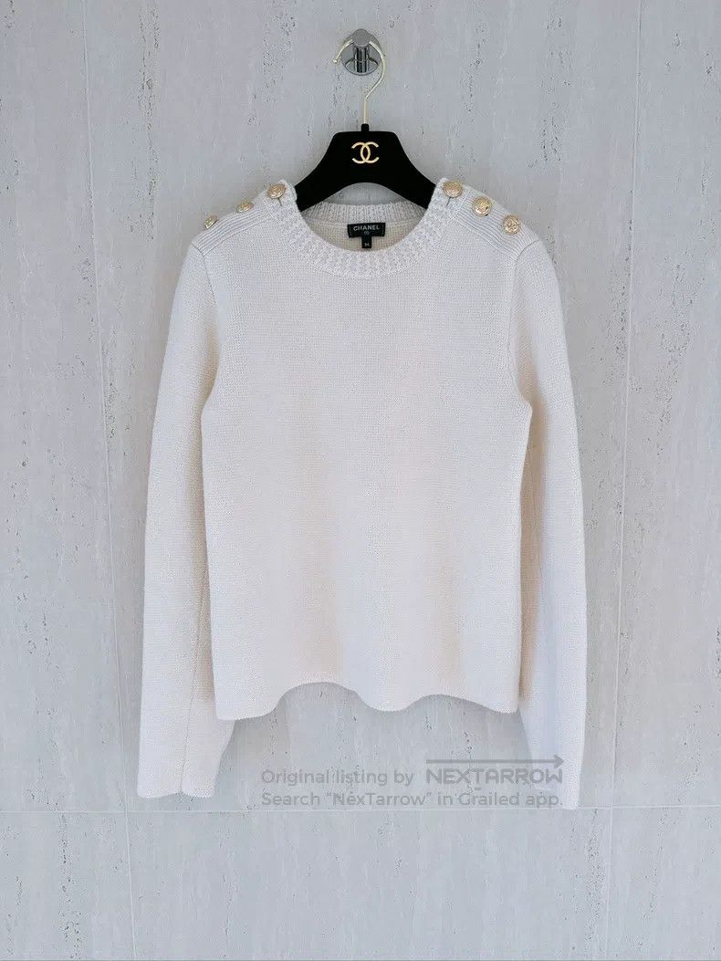 Chanel Chanel 20K Equestrian Series White Cashmere Sweater Size XXS / US 00 / IT 34 - 1 Thumbnail