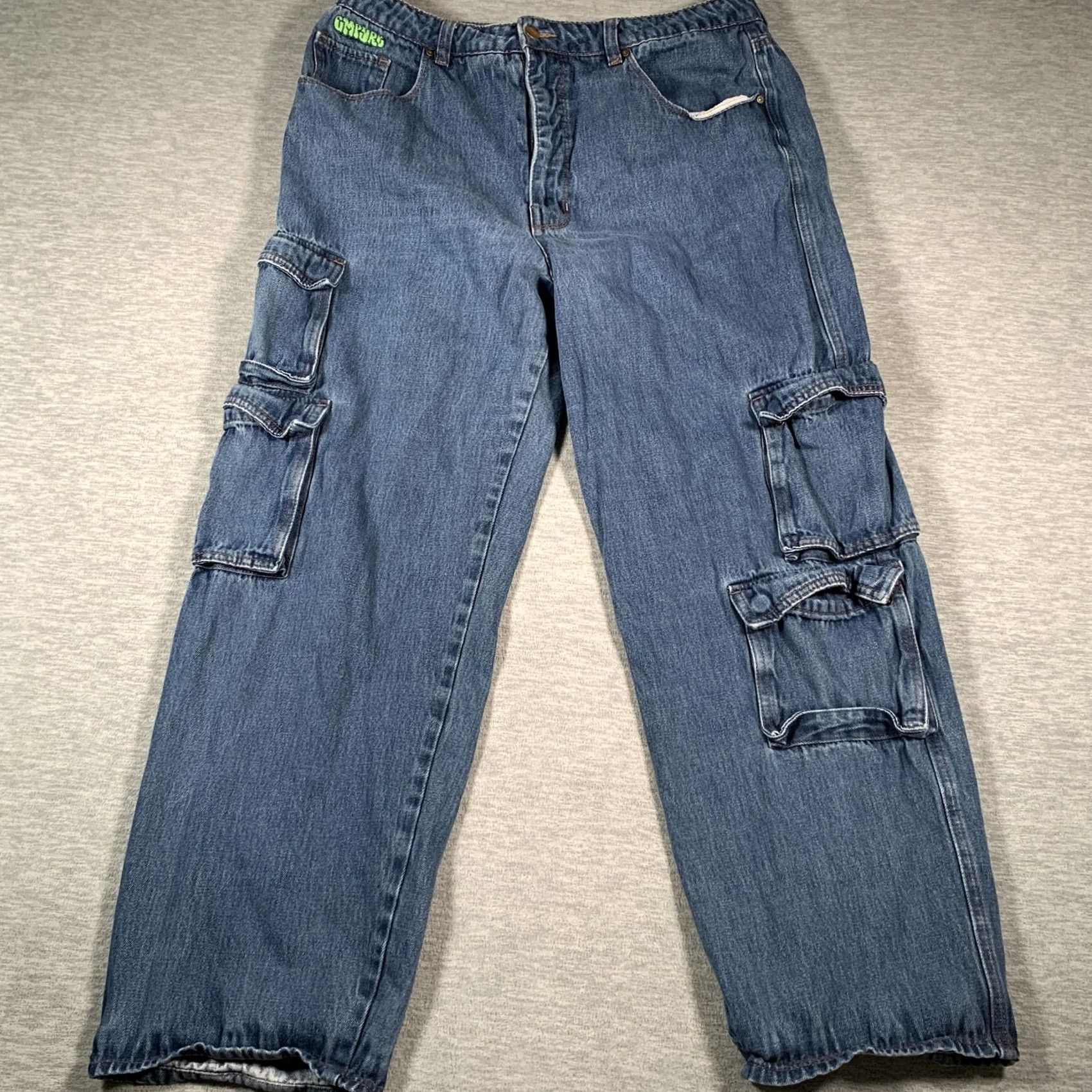 Empyre Empyre Tori Jeans Women Large Blue Cargo Jogger Denim Elastic Cuffs Pockets Y2K Jeans Size 38" / US 16 / IT 52 - 2 Thumbnail