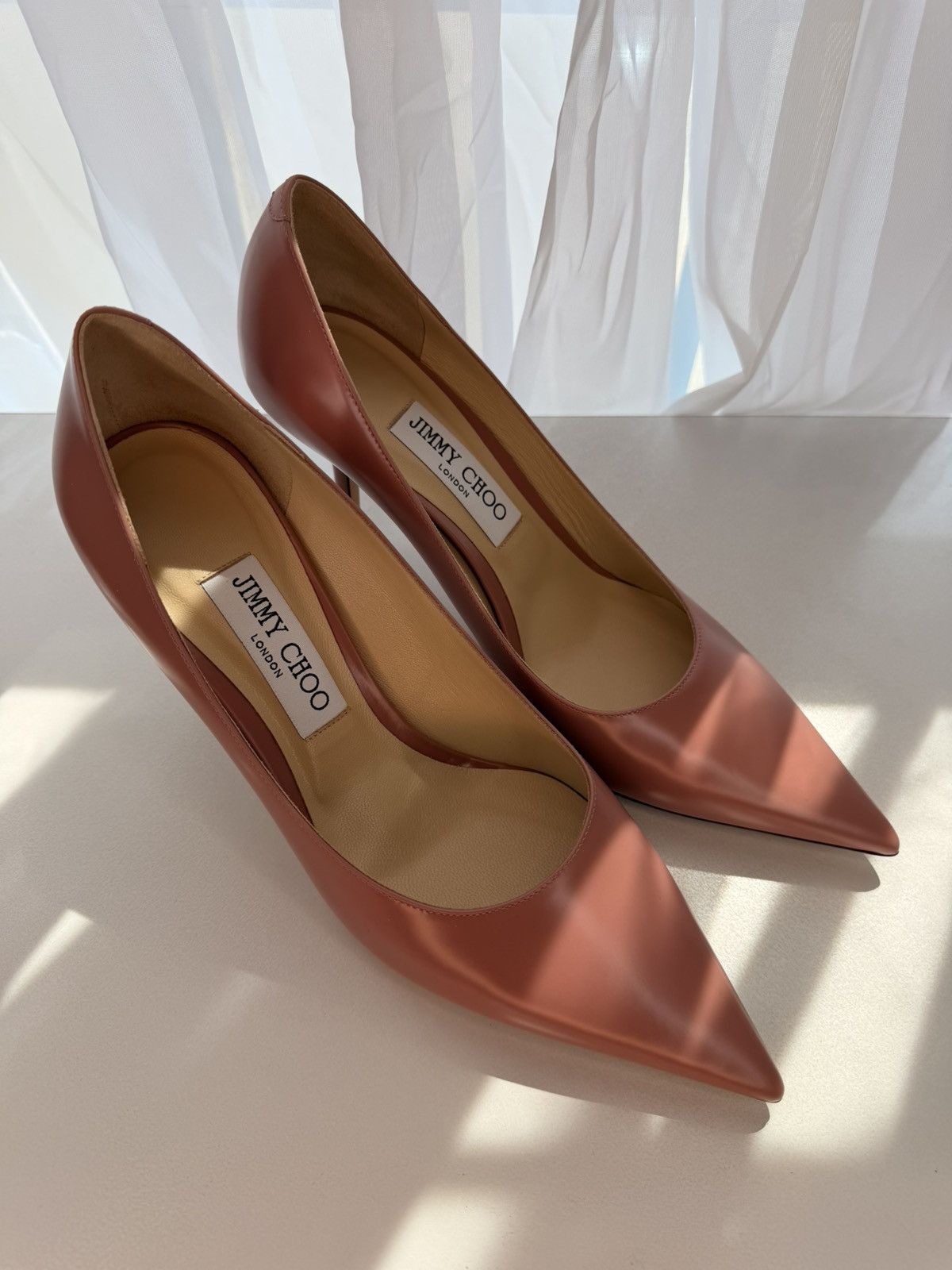 Jimmy Choo Jimmy Choo Mauve Pink Leather Pointed Toe Pumps Size US 9 / IT 39 - 5 Thumbnail