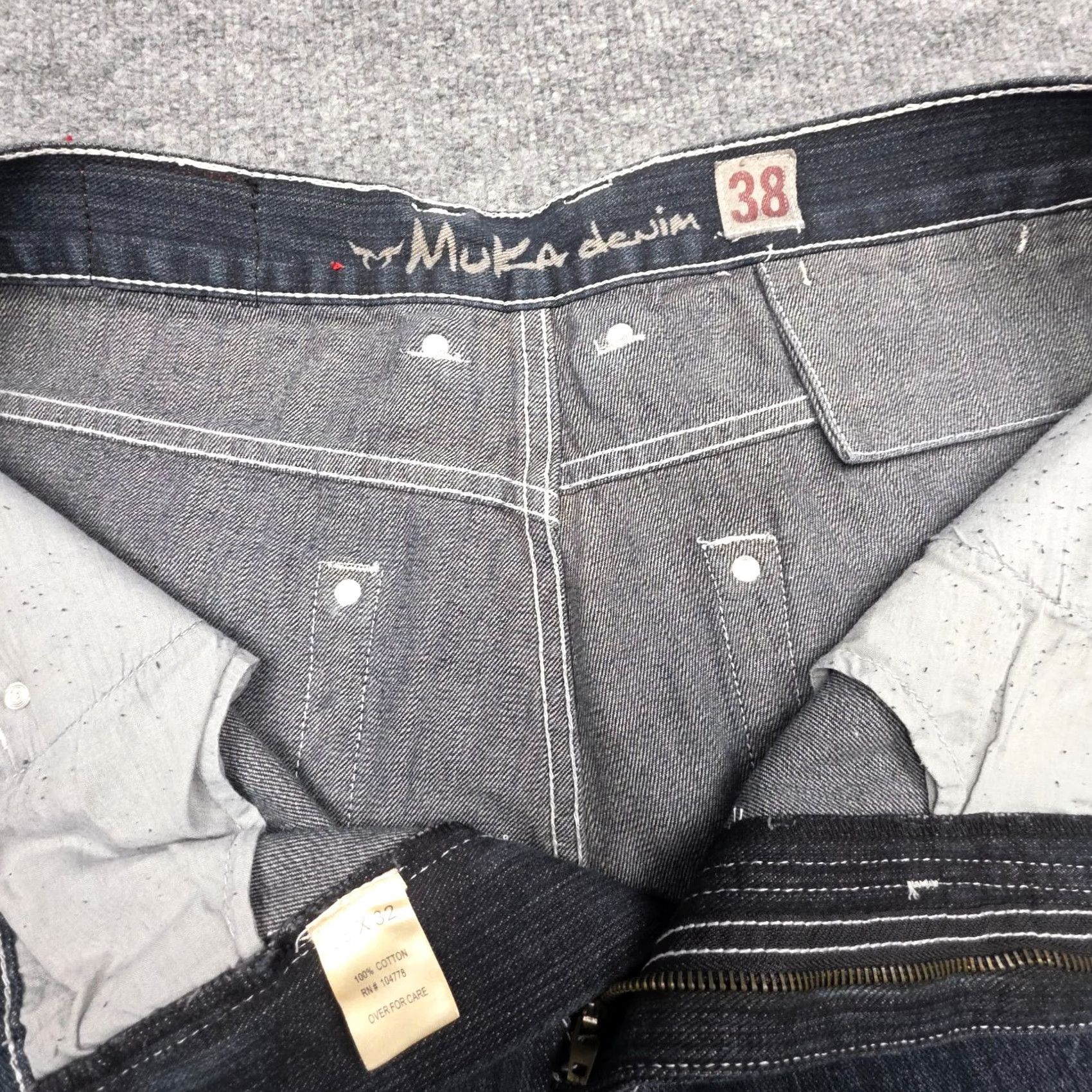 Vintage VINTAGE MUKA Baggy Jeans Men's 36 x 32 Weed Graphic 100% Cotton Denim Jeans Wide-Leg Men Blue Girls? Size US 36 / EU 52 - 5 Thumbnail