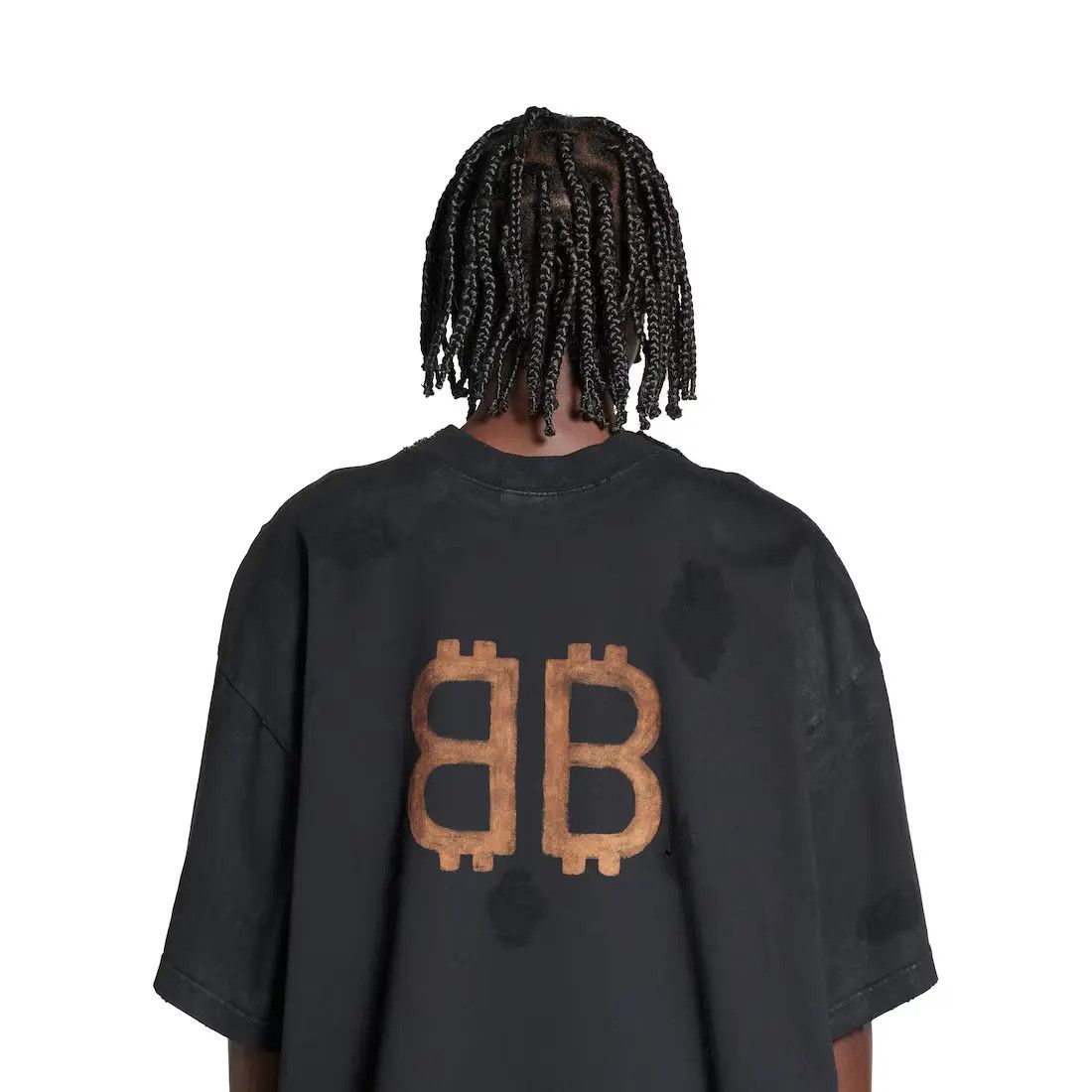 Balenciaga o1w1db11225 Paris Moon Double Front T-Shirt Oversized Size US XXL / EU 58 / 5 - 4 Thumbnail