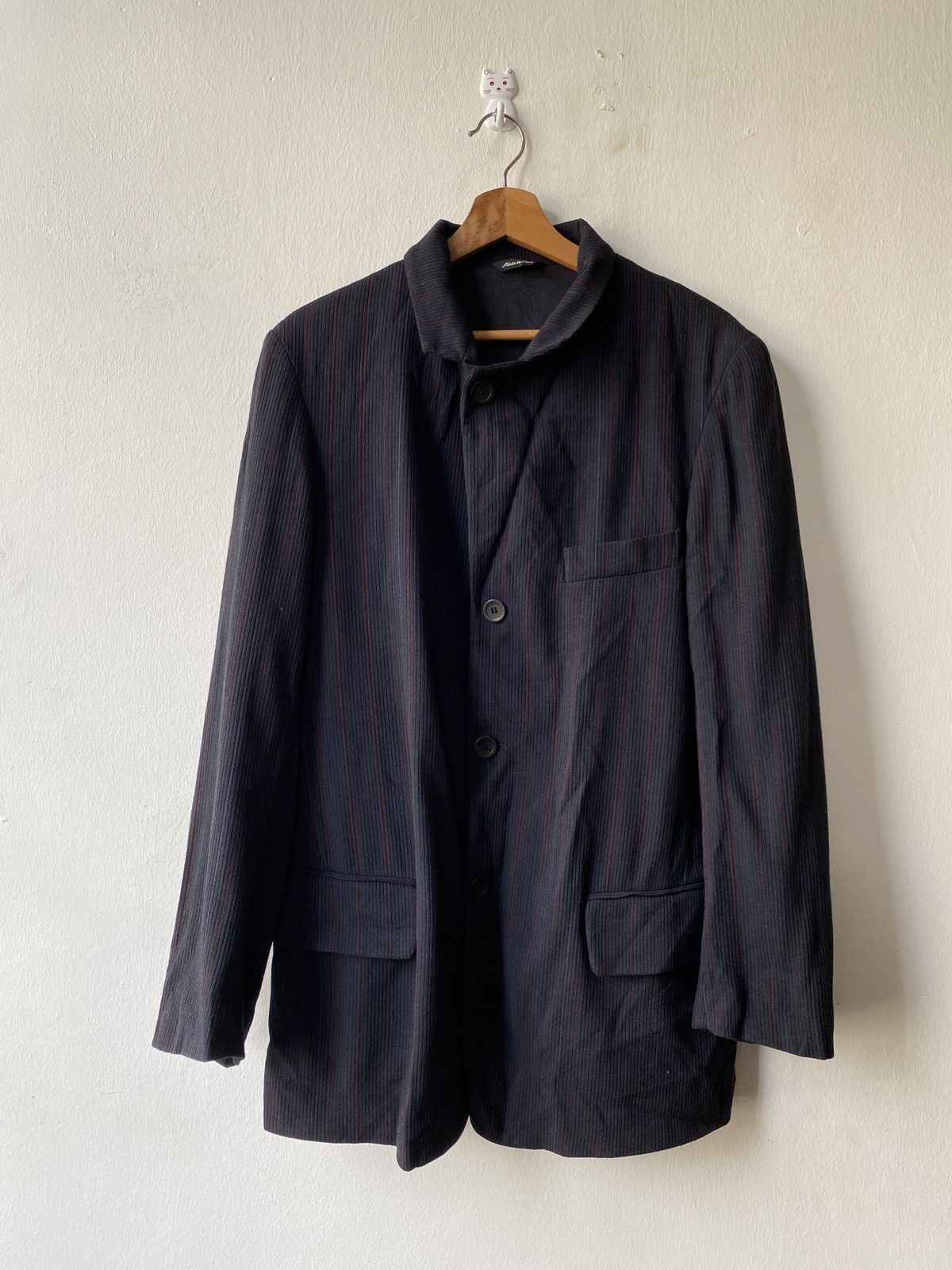 Marithe + Francois Girbaud × Vintage 1990s - Marithe Francois Girbaud Italy Pinstripe Blazer Size 44R - 5 Thumbnail