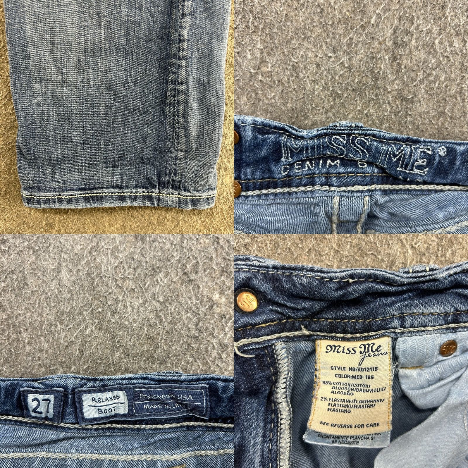 Miss Me Miss Me Jeans Womens 27 Blue Bootcut Denim Distressed Distressed Embroidered Logo 5-Pocket Classic Buckle Bke Size 27" / US 4 / IT 40 - 9 Thumbnail