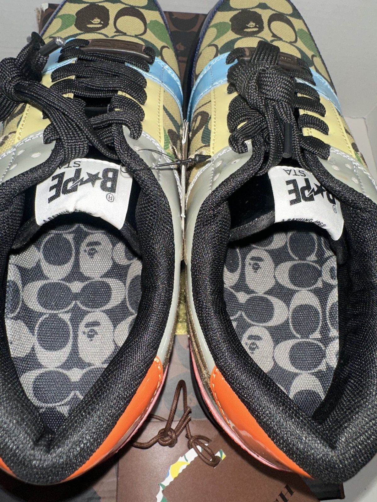 Bape × Coach RARE! BAPE X Coach Crazy Camo Multi Patent Bapesta DS US11 Size US 11 / EU 44 - 5 Thumbnail
