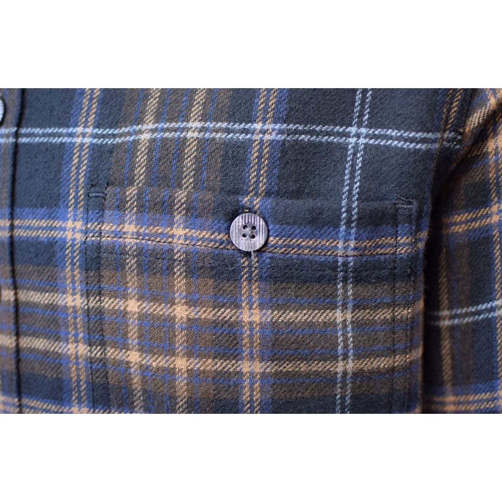 Cherokee Cherokee Men's Plaid Hooded L/S Flannel Shirt S Navy & Brown Size US S / EU 44-46 / 1 - 3 Thumbnail