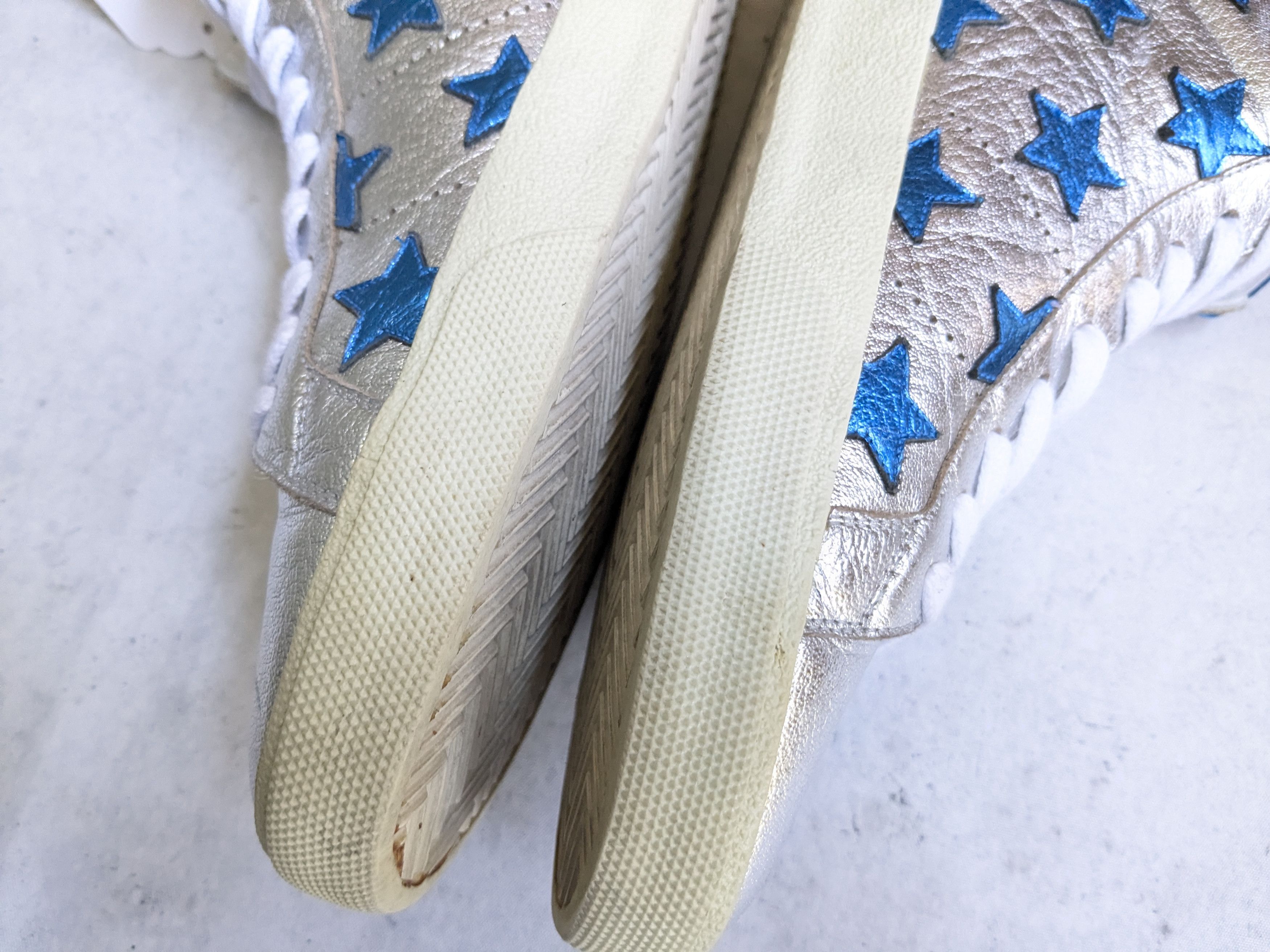 Saint Laurent Paris Saint Laurent High Top Sneakers 11 44 Stars Silver Blue Red Size US 11 / EU 44 - 13 Thumbnail