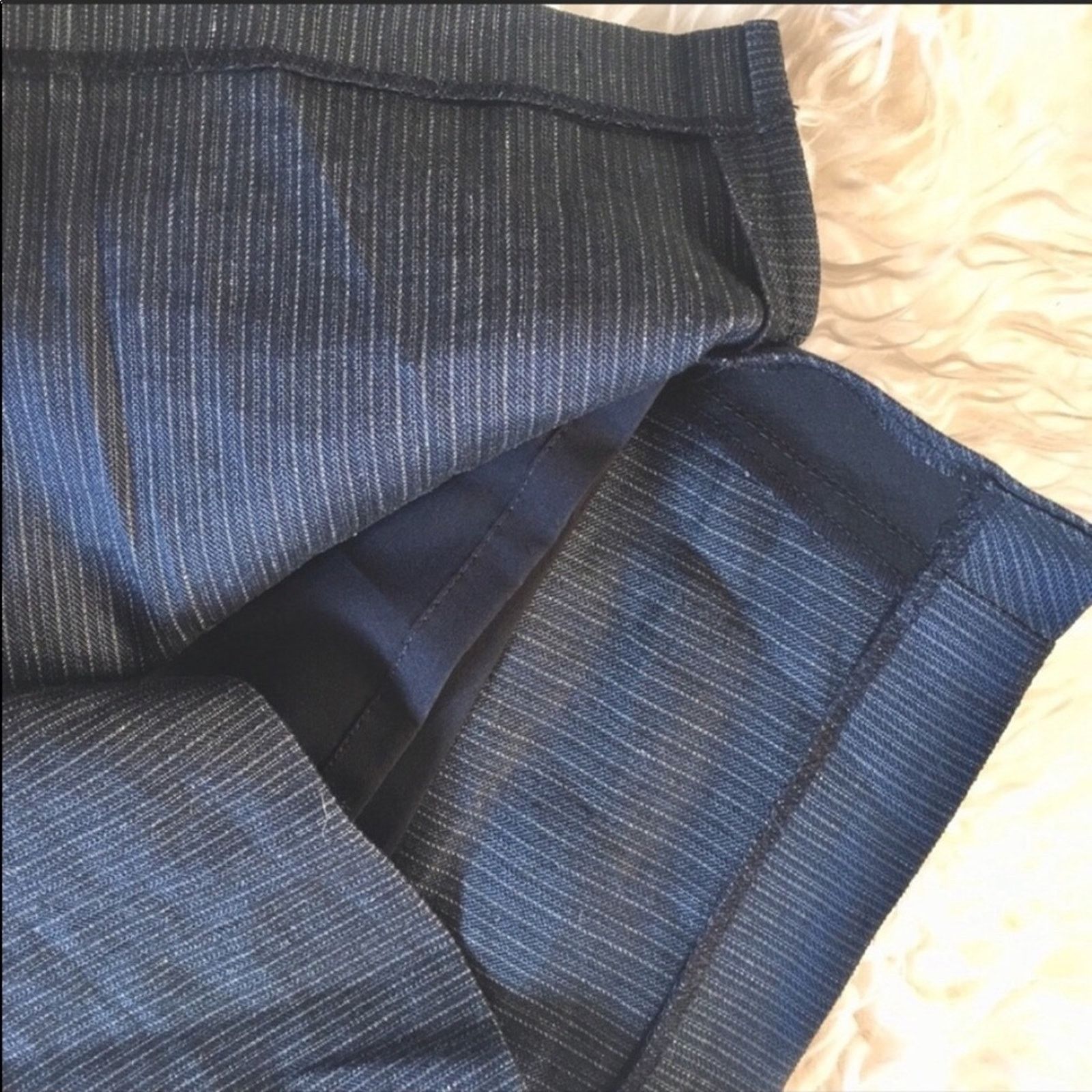 Elie Tahari NEW Elie Tahari Navy Blue Striped Lined Pencil Mini Skirt Size 25" / US 0 / IT 36 - 6 Thumbnail