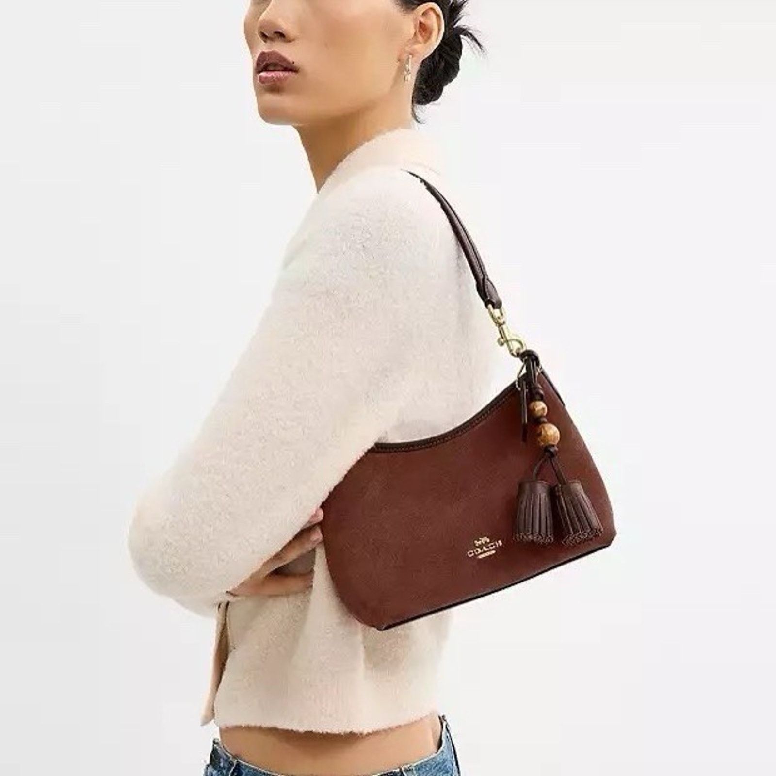 Coach NWT Coach Laurel Small Bag CCF14 Suede Vintage Brown/Maple Size ONE SIZE - 8 Thumbnail