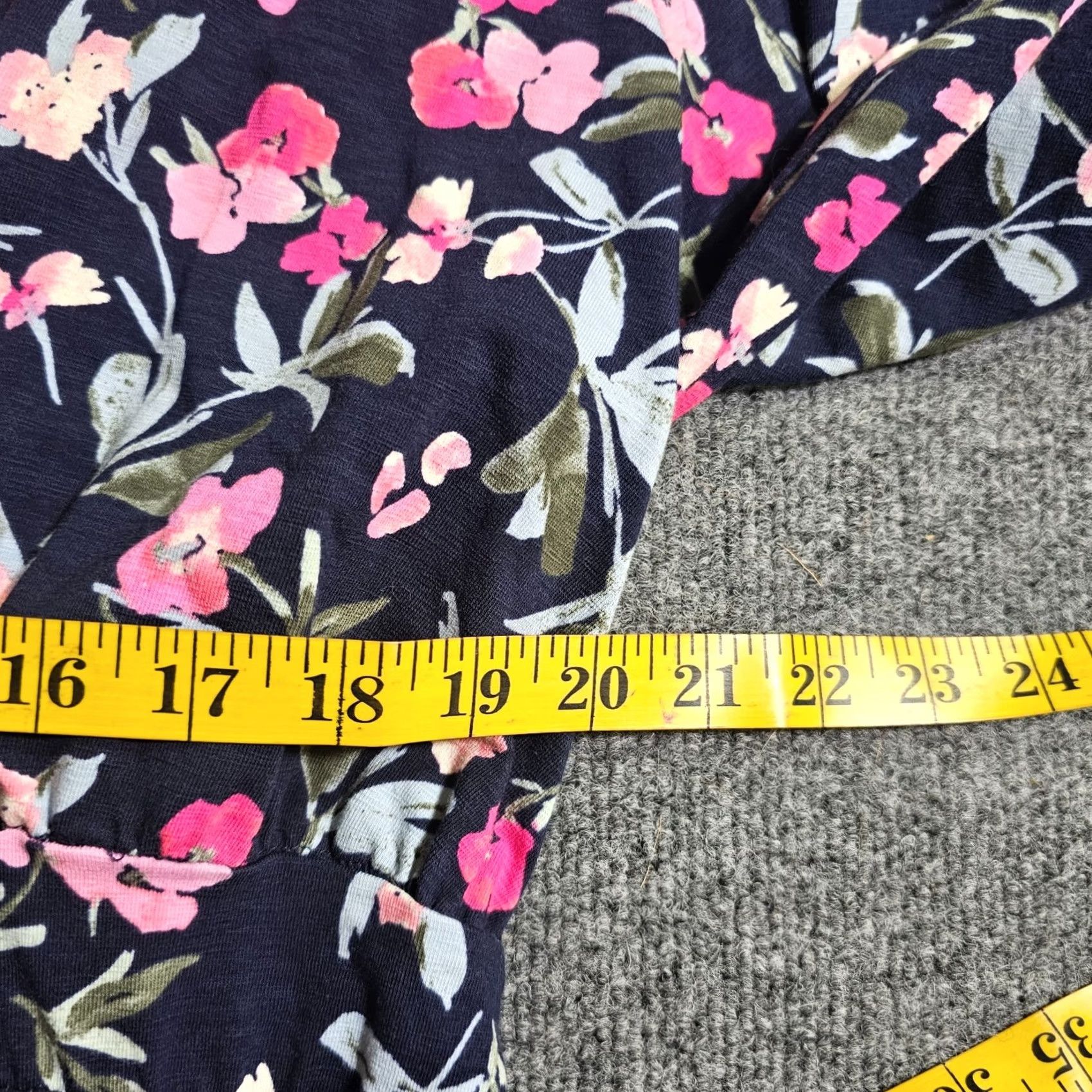Vintage Joules Dress Womens 16 Blue Pink Floral 3/4 Sleeve A-Line Casual Career Knit V-Neck Vintage: No Size XXL / US 16-18 / IT 52-54 - 5 Thumbnail