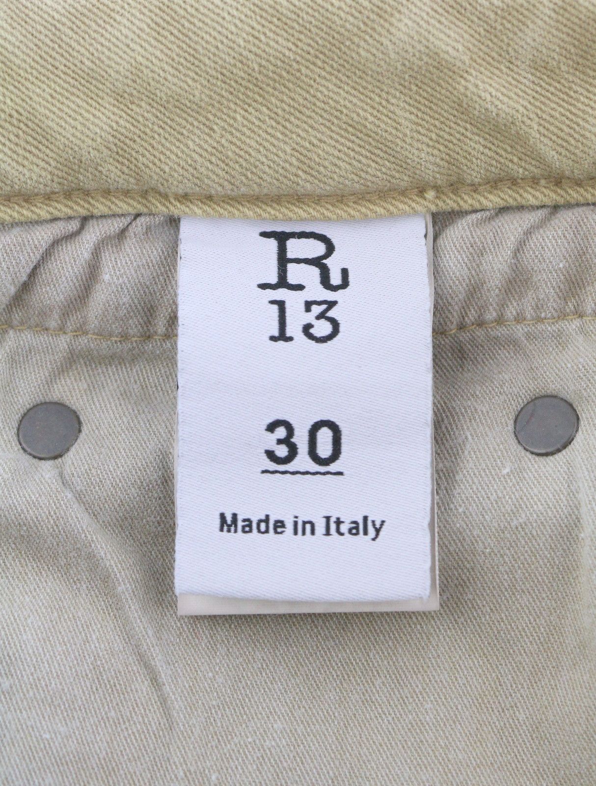 R13 BOY STRAIGHT 30 Khaki Stretch Faded Ankle Casual 86284 Size 30" / US 8 / IT 44 - 8 Thumbnail