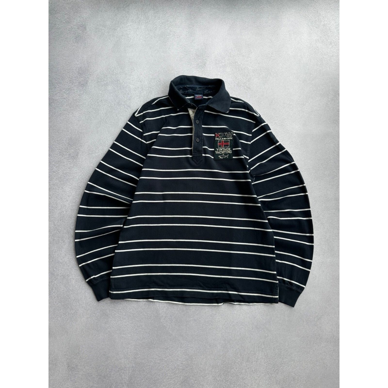 Paul & Shark VTG Paul & Shark Yachting KPW Striped Rugby Shirt Size US L / EU 52-54 / 3 - 1 Thumbnail