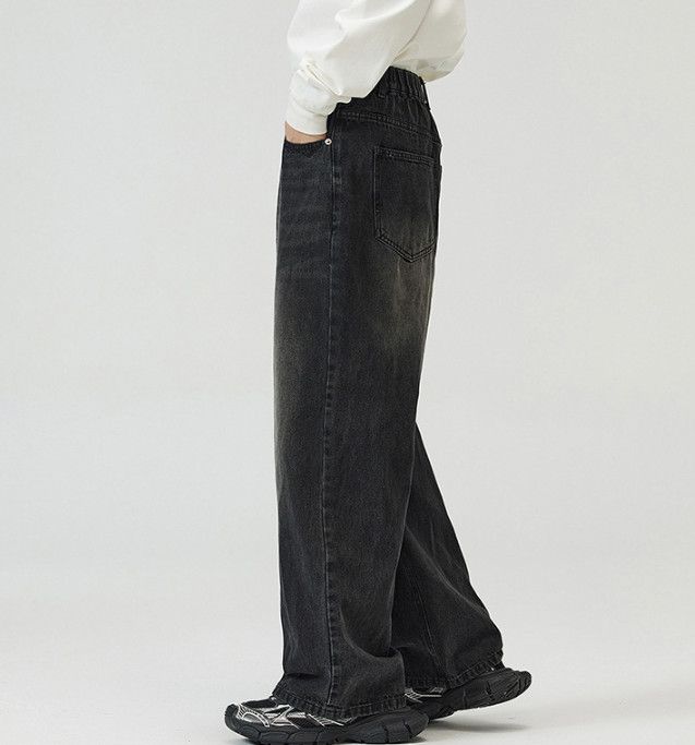 Vintage Men's street loose straight vintage washed distressed jeans Size US 32 / EU 48 - 3 Thumbnail