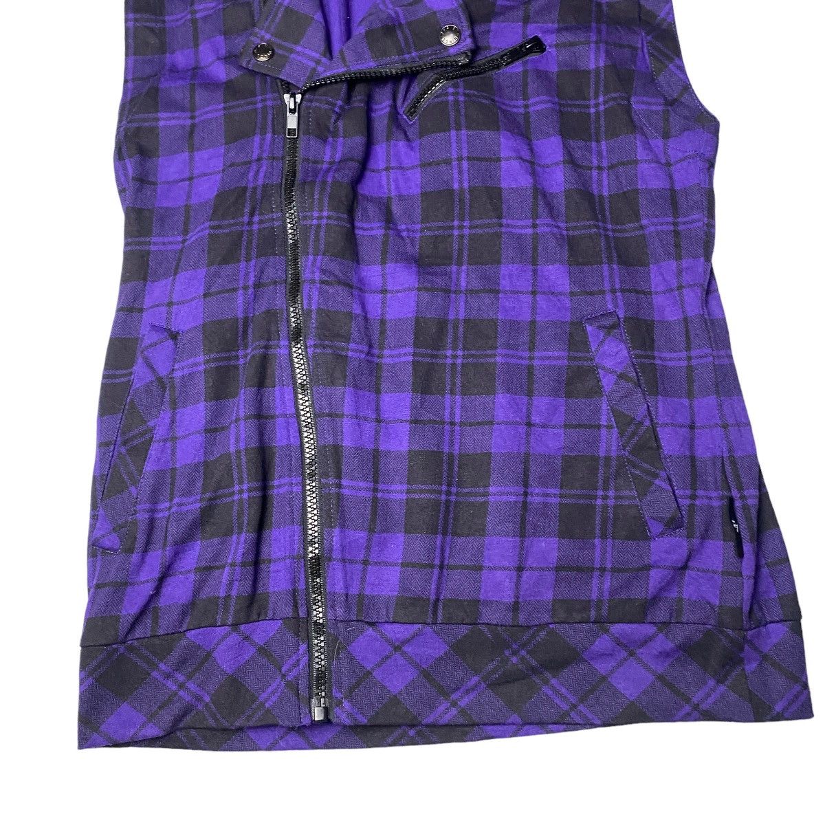 If Six Was Nine × Japanese Brand × Le Grande Bleu (L.G.B.) 2000's Berning Sho Asymetric Plaid Hoodie Size US S / EU 44-46 / 1 - 5 Thumbnail