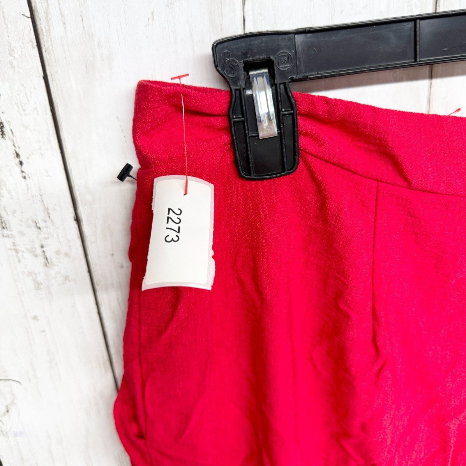 Other City Studio Pants Size 11 Red Crop Wide Leg Zip Back Flared Size 32" / US 10 / IT 46 - 6 Thumbnail