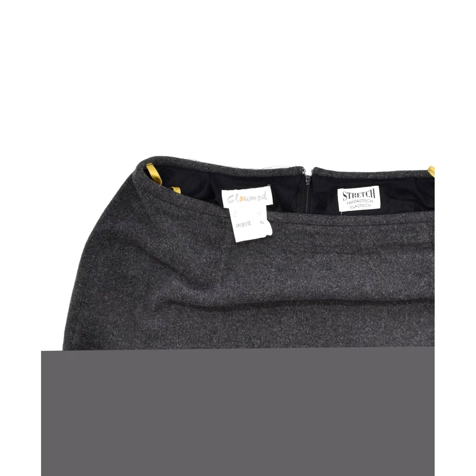 Vintage CLOUMOD Womens High Waist Pencil Skirt Grey Large W30 Polyester Size 36" / US 14 / IT 50 - 3 Thumbnail