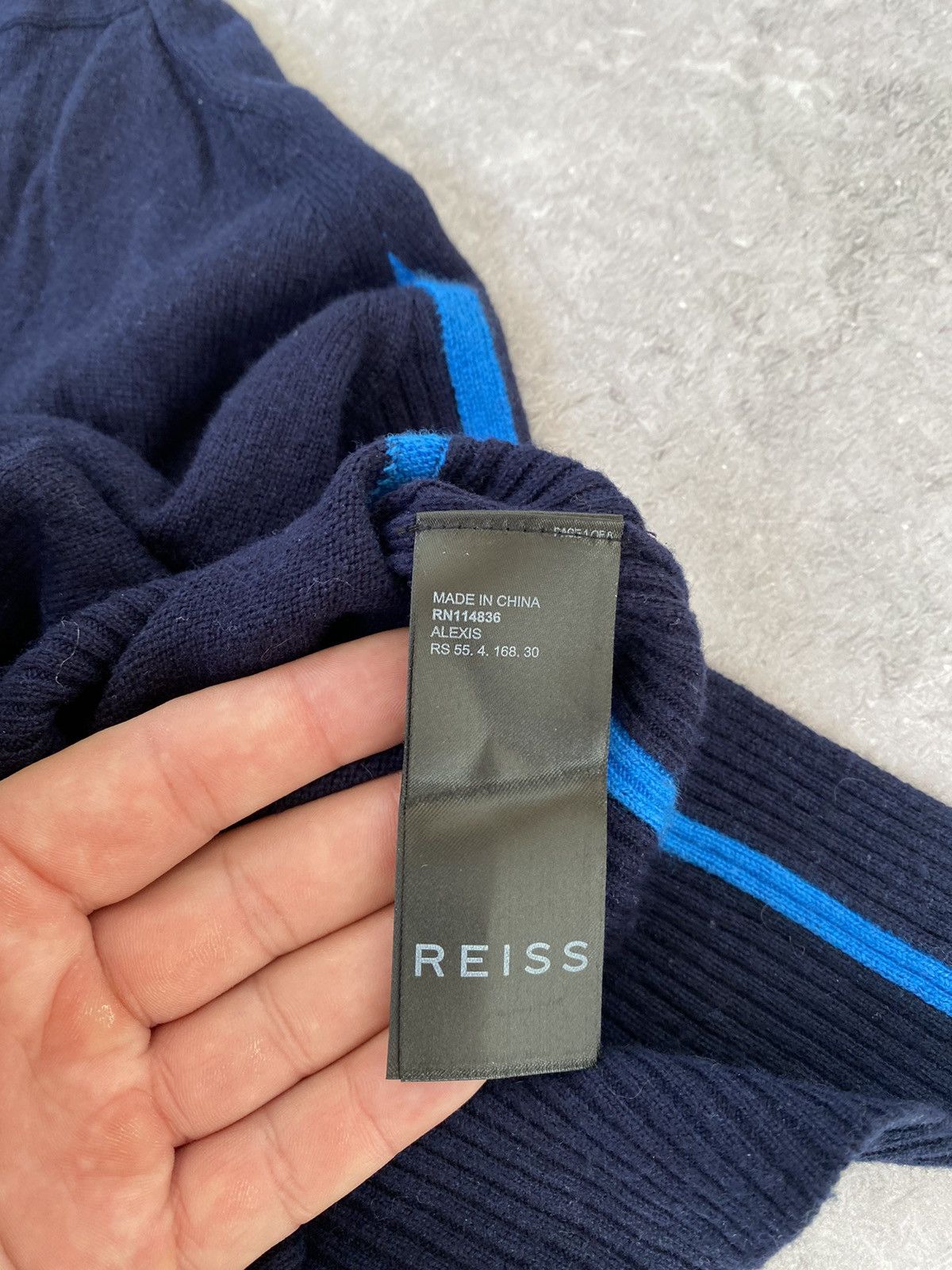 Reiss Rare Reiss Wool Blend Roll Neck Jumper in Navy/Blue Size L Size L / US 10 / IT 46 - 8 Thumbnail