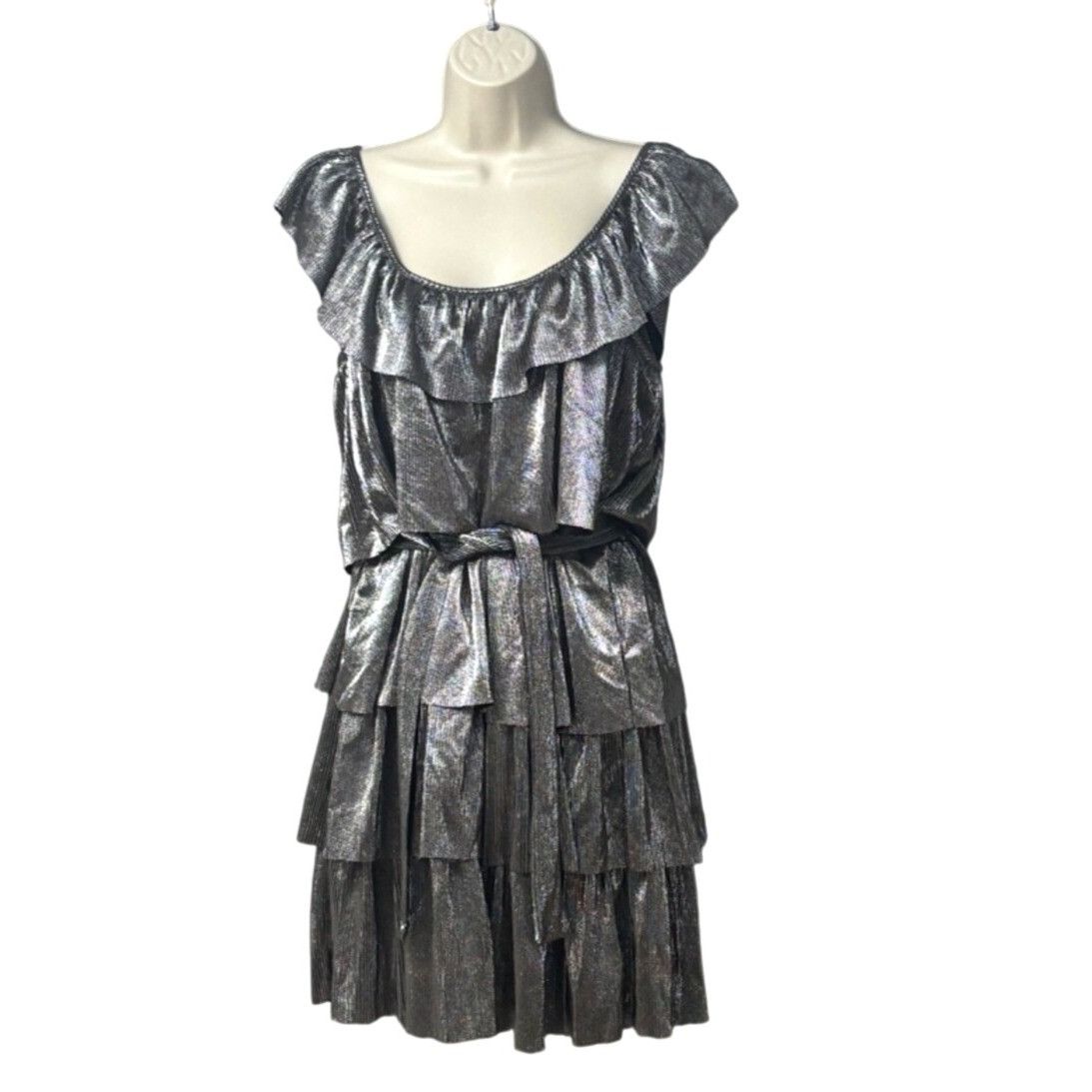 Other Michael Michael Kors Metallic Tiered Off-The-Shoulder Dress Size M / US 6-8 / IT 42-44 - 11 Thumbnail