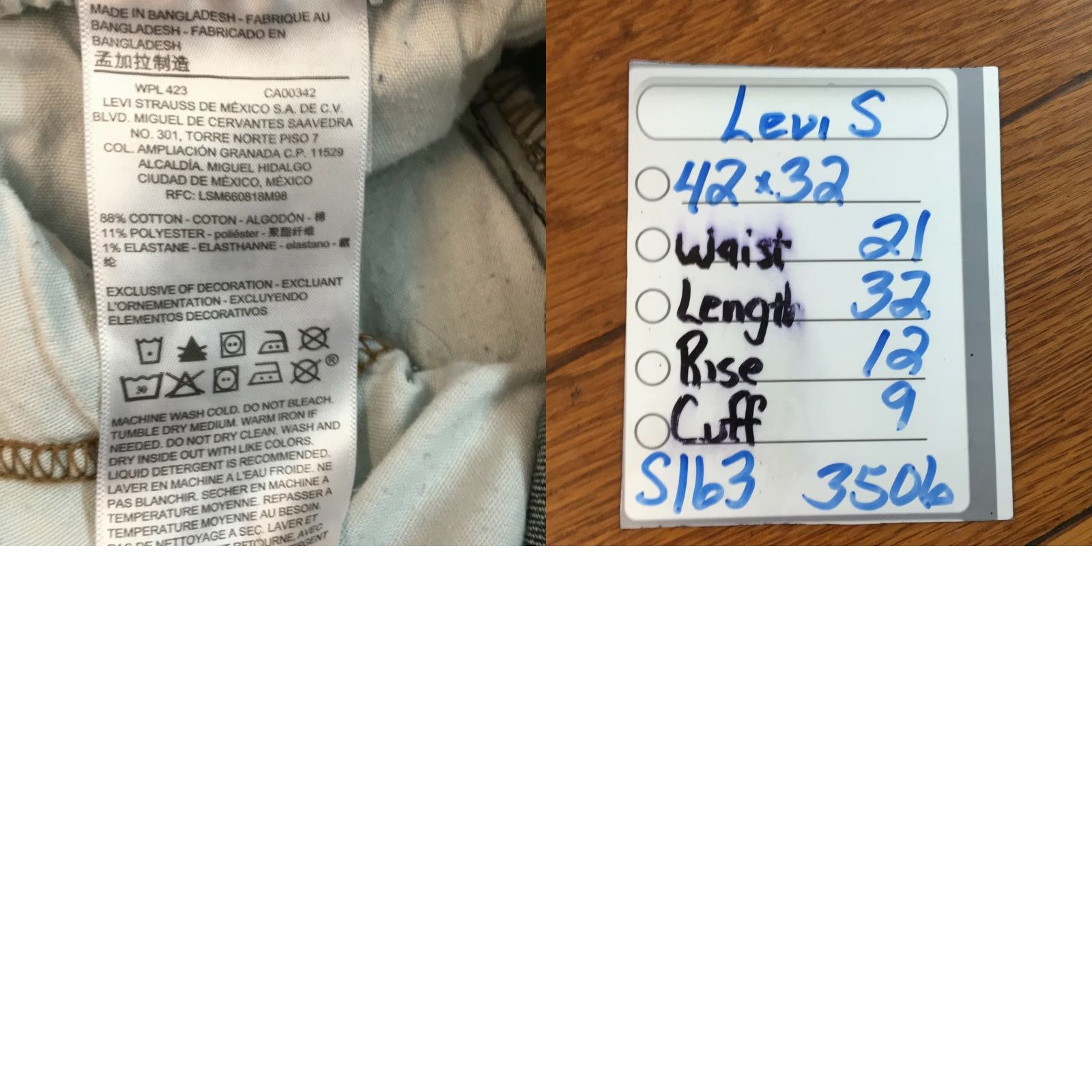 Levi's Levi's Levi Strauss Signature Jeans Mens Regular Fit Mid Rise Blue Denim 42X32 Straight 5-Pocket Blue jeans Mens 42X32 Regular Rise Mid Inseam 32 Size US 42 / EU 58 - 8 Thumbnail