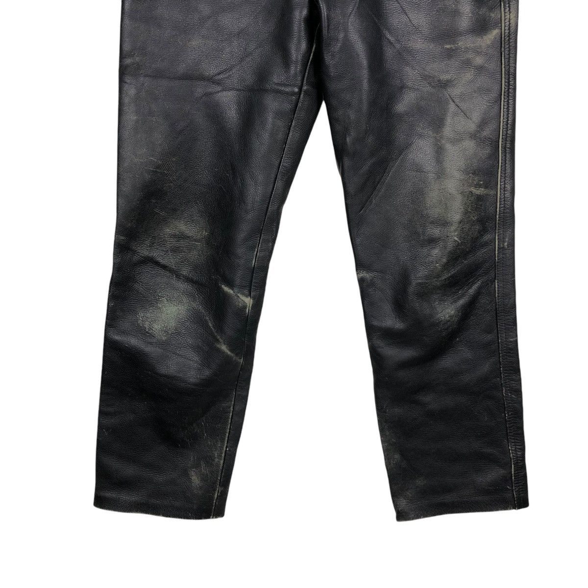Genuine Leather 🔥VINTAGE BIKER GENUINE LEATHER PANTS FMC ISSEY MIYAKE Size US 33 - 7 Thumbnail