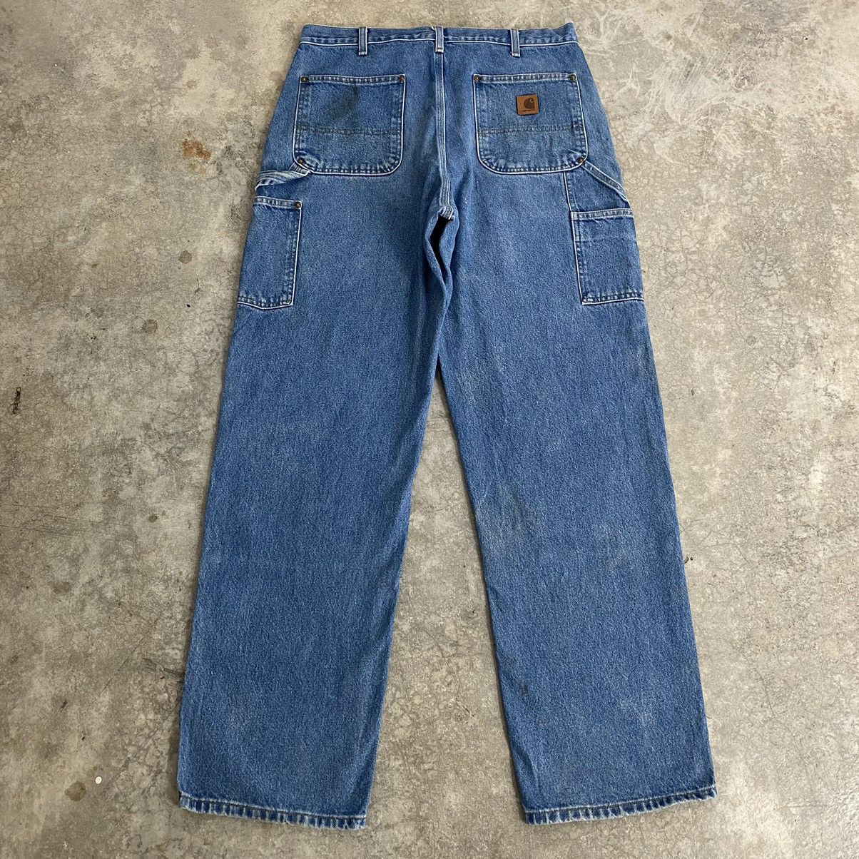Carhartt VTG Carhartt Double Knee Blue Carpenter Denim Jeans Size US 35 - 14 Thumbnail