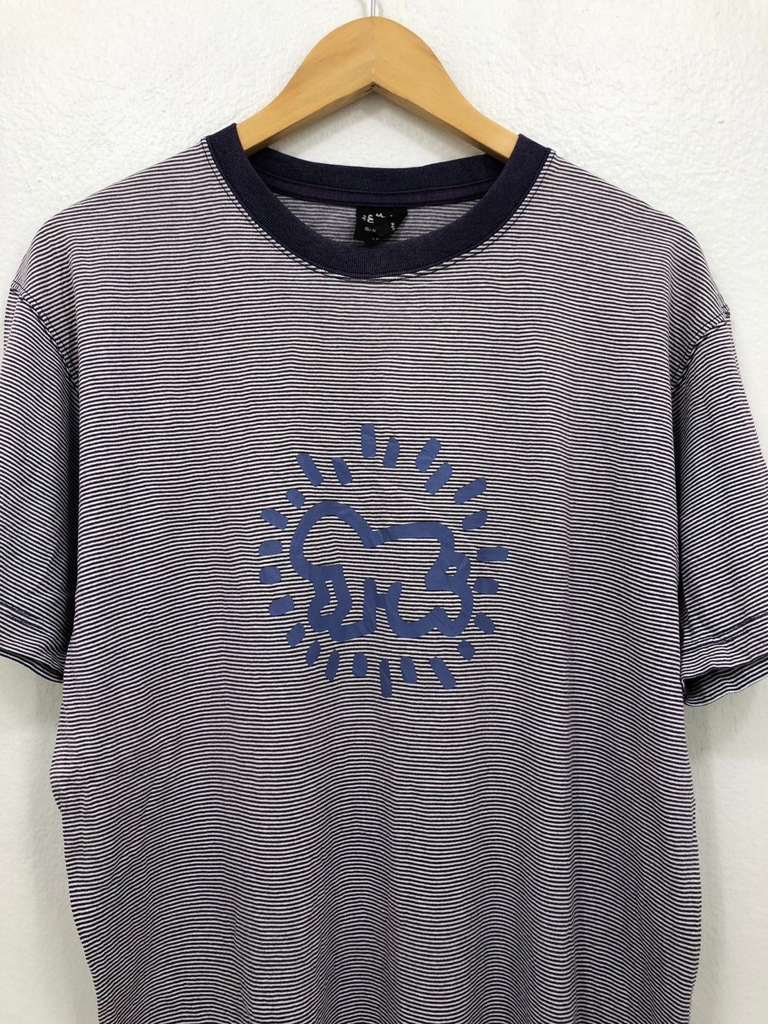 Vintage Keith Haring shirt Stripes Artwork BN