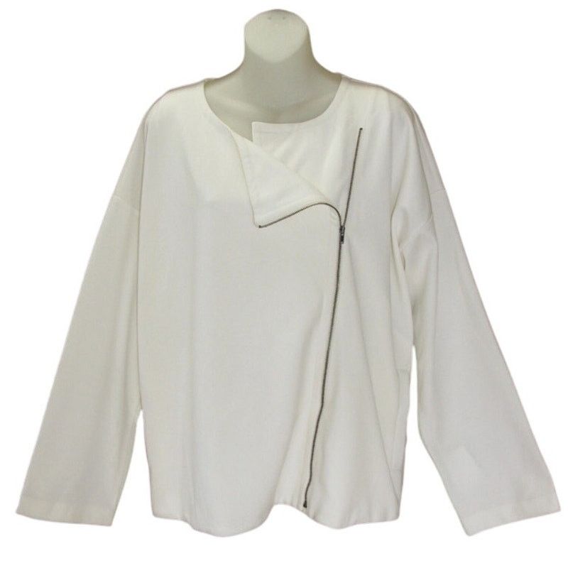 Eileen Fisher Eileen Fisher Flex Tencel Ponte Ivory Zip Jacket M Pockets Size M / US 6-8 / IT 42-44 - 5 Thumbnail