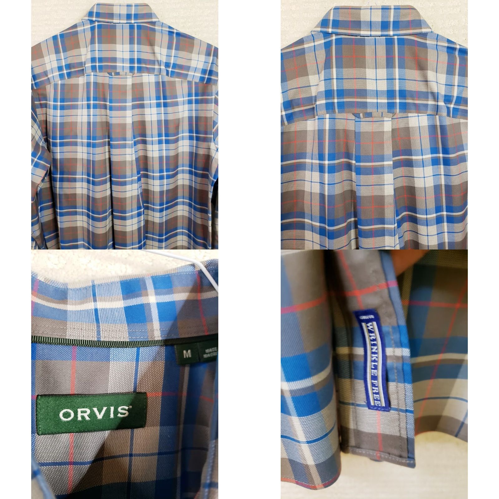 Orvis VINTAGE Orvis Wrinkle Free Button-Down Shirt Mens M Blue Gray Plaid Long Sleeve Classic Size US M / EU 48-50 / 2 - 8 Thumbnail