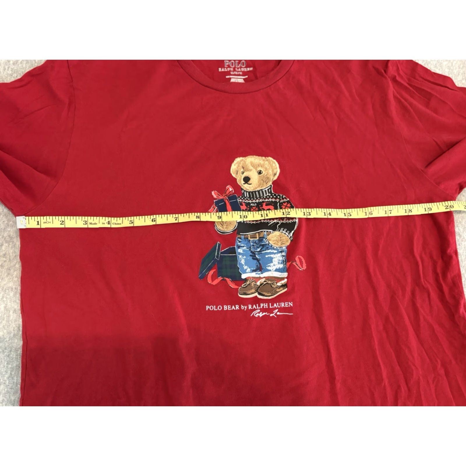 Polo Ralph Lauren Polo Ralph Lauren Polo Bear Tee Red Long SleeveT-Shirt Mens M Red Christmas Bear Cotton Shirt Mens Medium Size US M / EU 48-50 / 2 - 4 Thumbnail