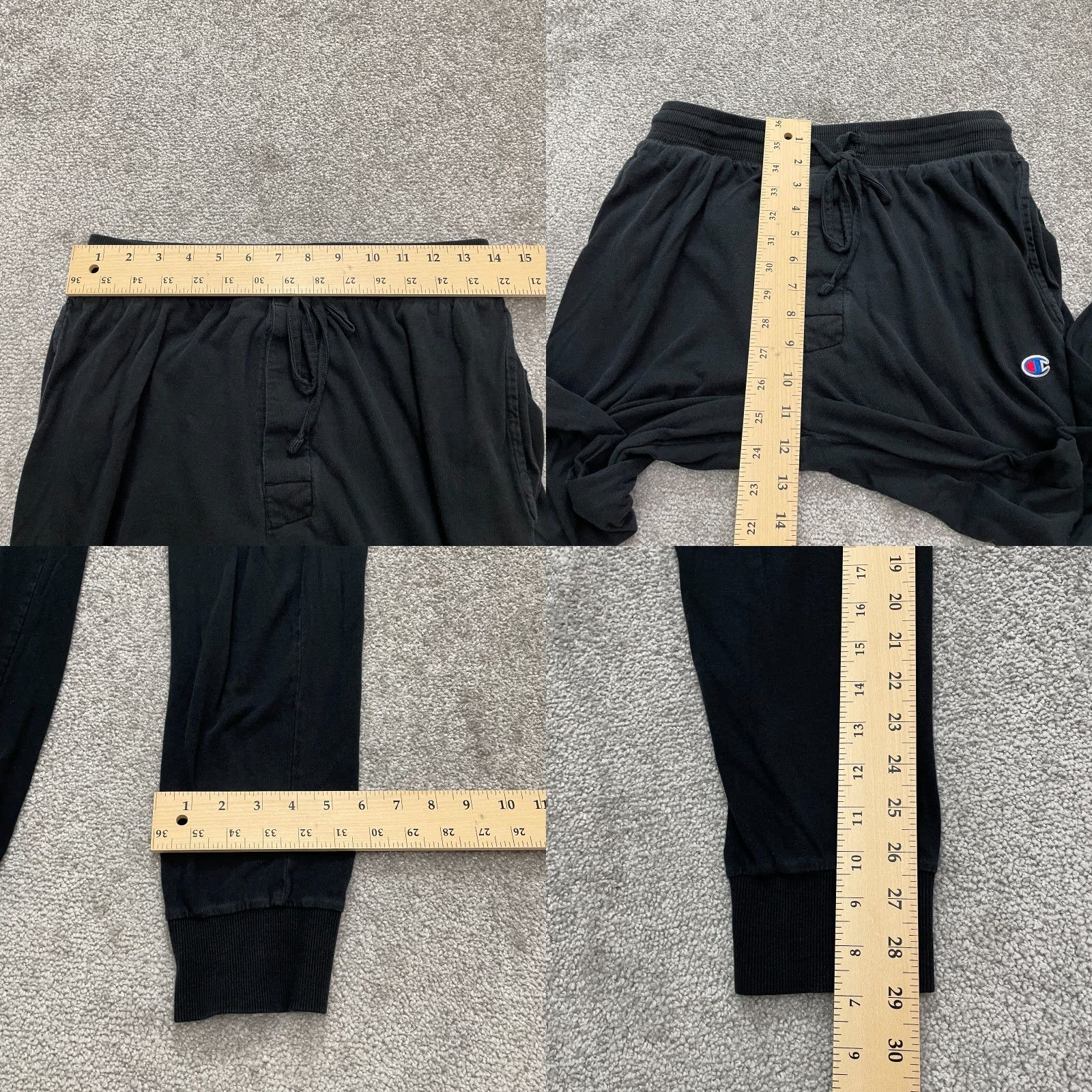 Champion Champion Jogger Sweatpants Mens Medium Black Tapered Fleece Casual Active 28x29 Size US 31 - 8 Thumbnail