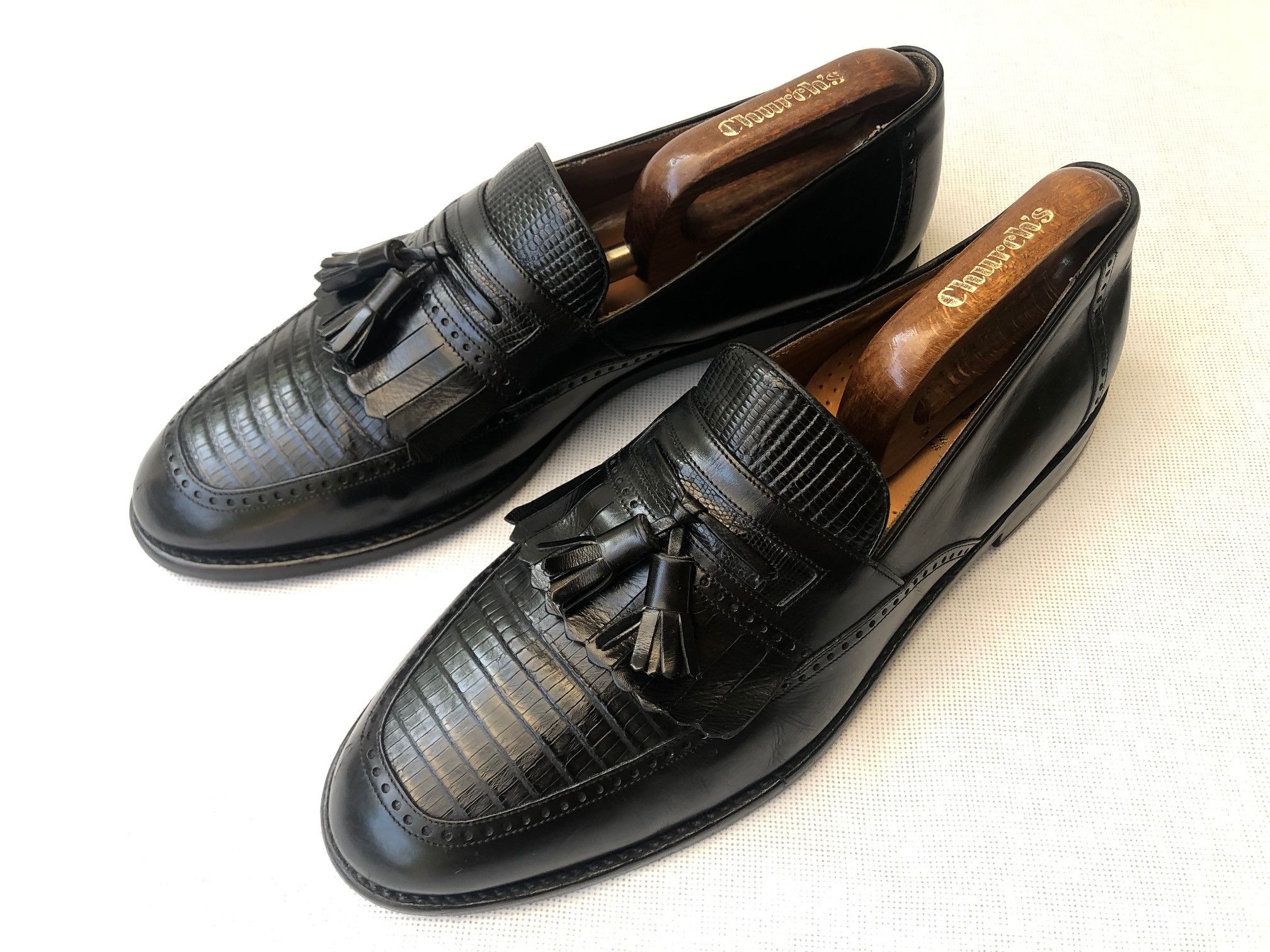 Mezlan Mezlan Murcia Genuine Lizard Black Kiltie Tassels Loafer Grailed