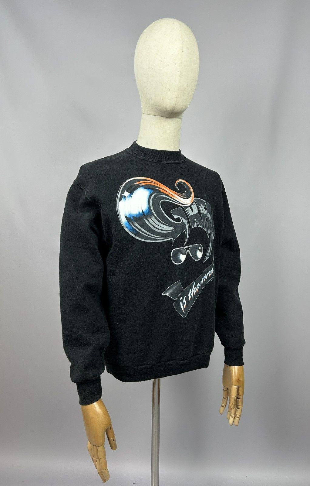 Vintage Vintage Grease Is The World Sweatshirt Faded Black Retro Size US M / EU 48-50 / 2 - 6 Thumbnail